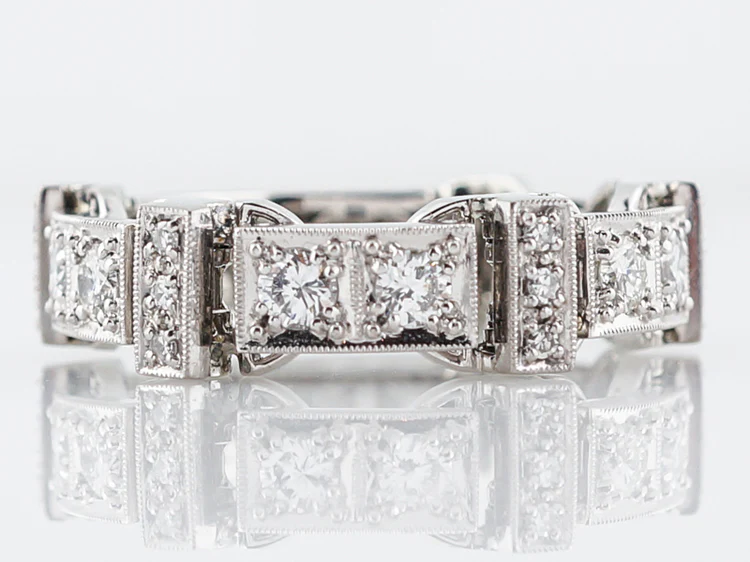 Men's Modern Wedding Band 1.90 Round Brilliant Cut Diamonds in Platinum & 18k White Gold - Image 2