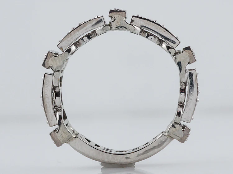 Men's Modern Wedding Band 1.90 Round Brilliant Cut Diamonds in Platinum & 18k White Gold - Image 6