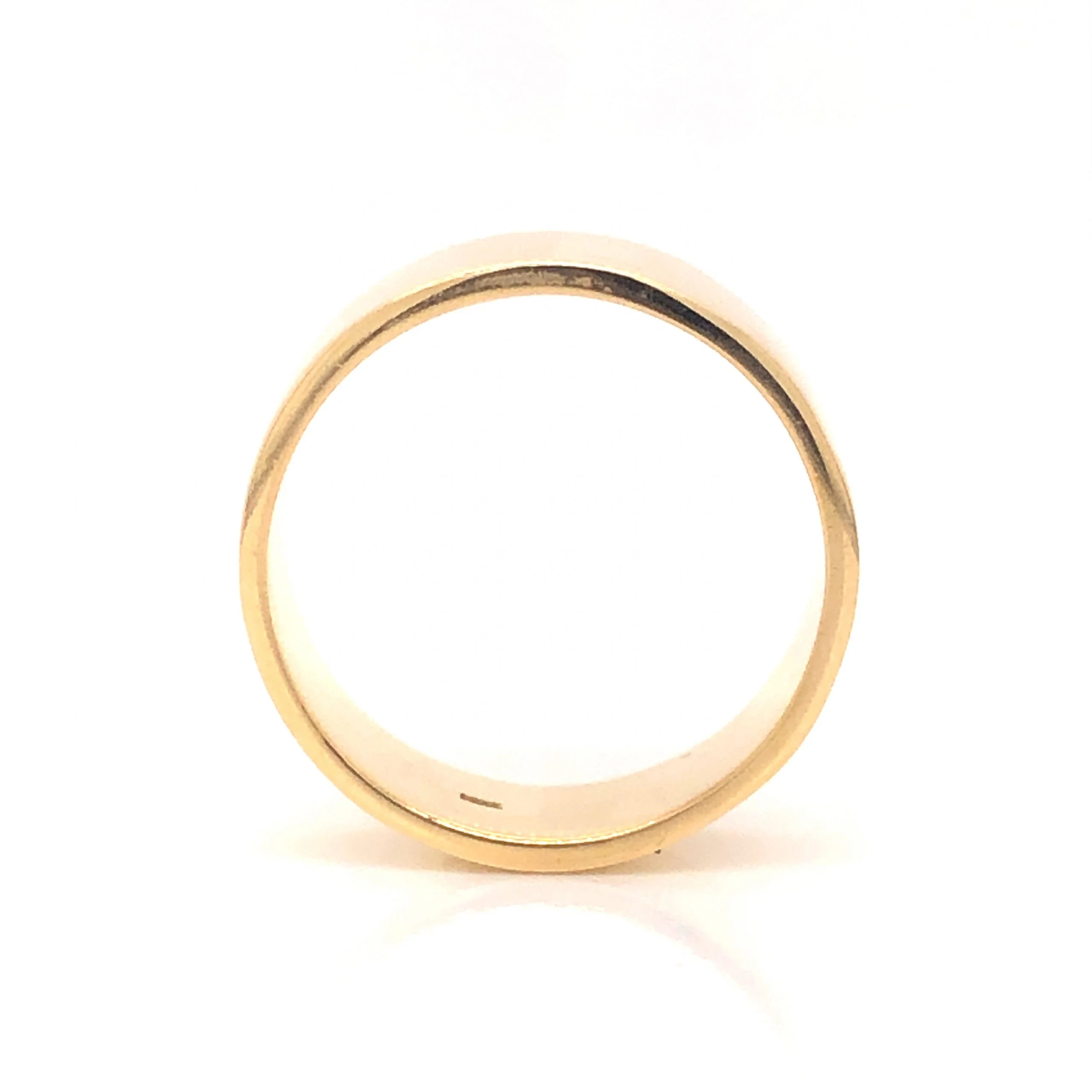 Men's Polished Flat Edge Wedding Band in 18k Yellow Gold - Image 3