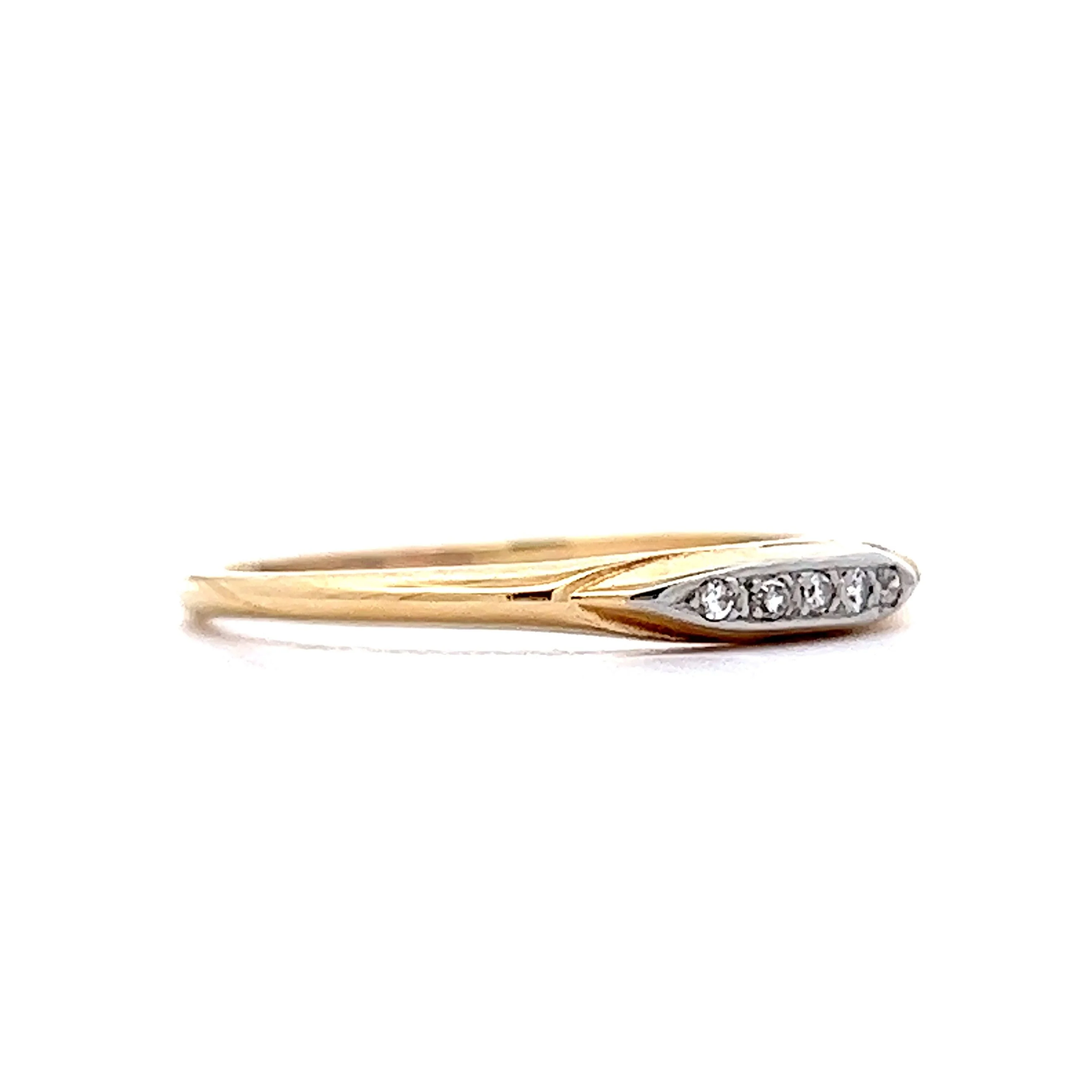 Men's Retro Two-Toned Diamond Wedding Band in 14k - Image 3
