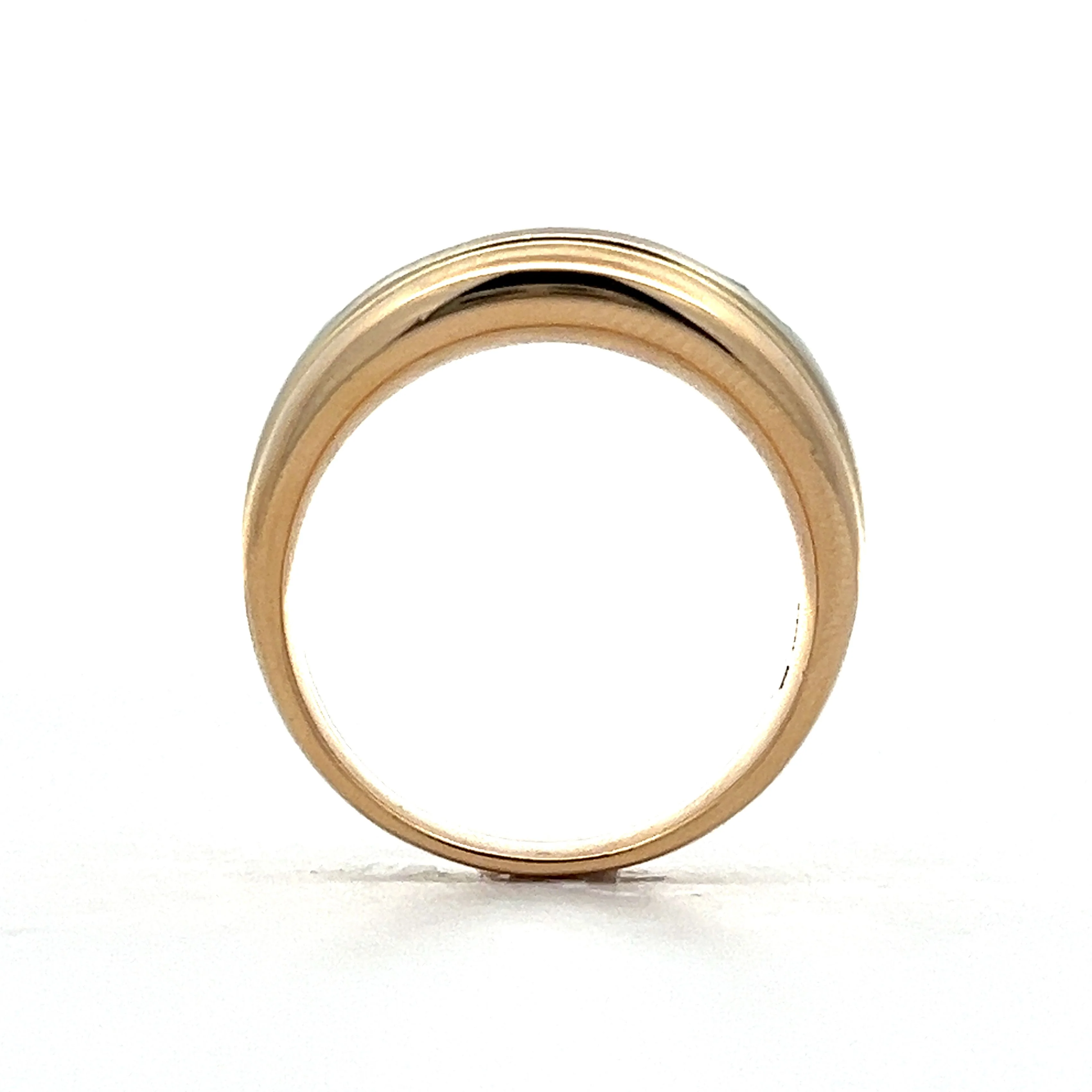 Mens Sapphire & Diamond Wedding Band in Yellow & White Gold - Image 4