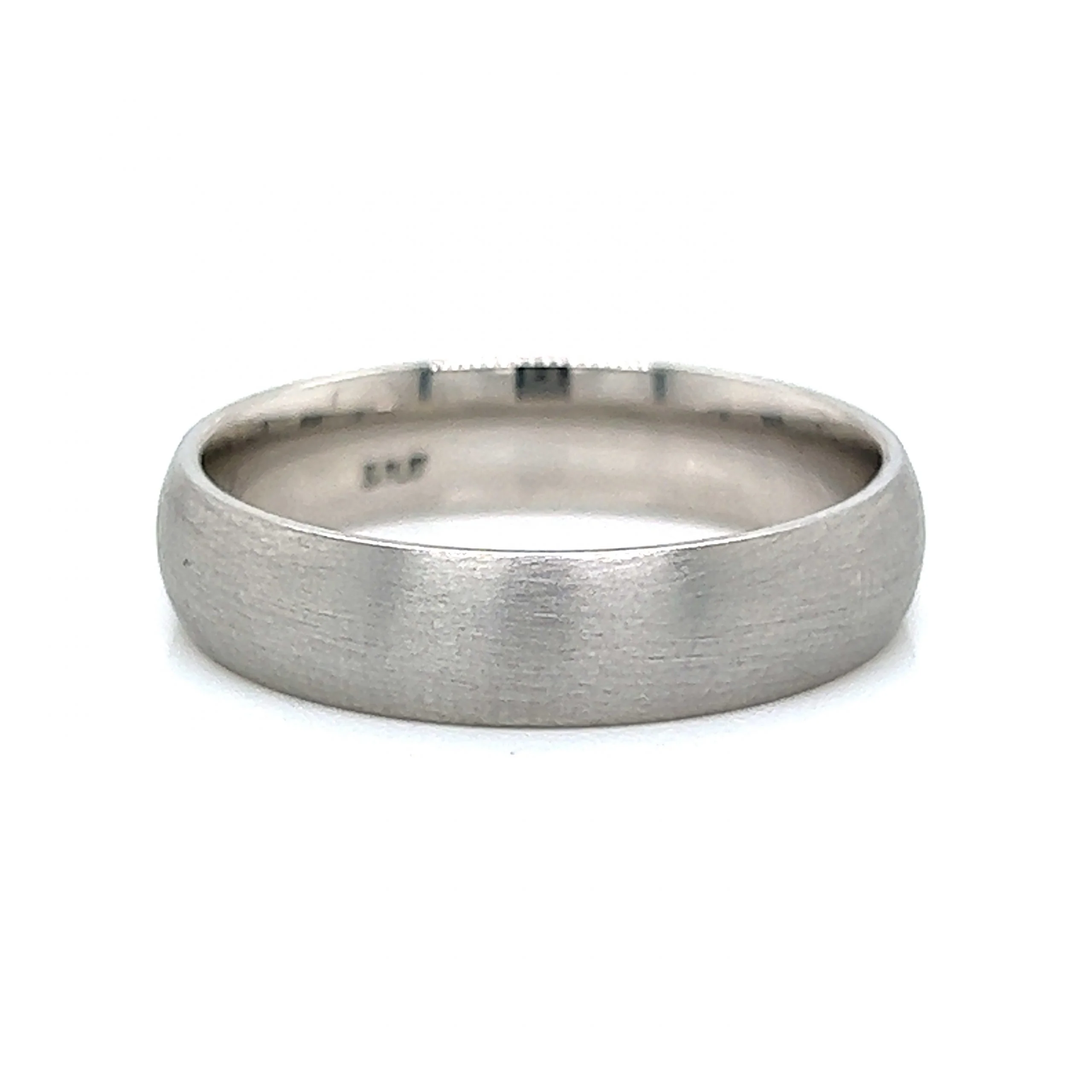 Men's Satin Finished 5mm Wedding Band in Platinum - Image 3