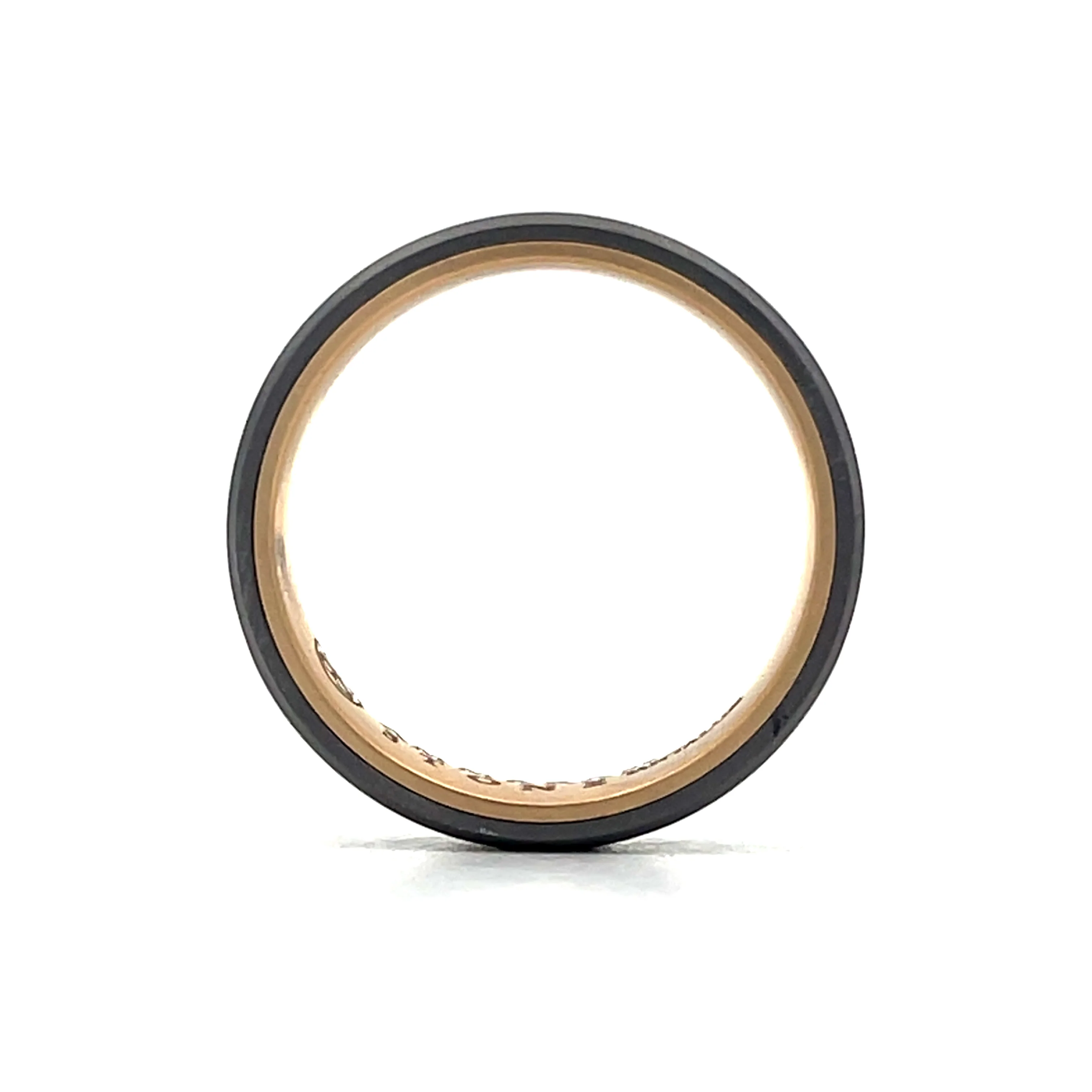 Mens Satin Finished Tantalum Wedding Band in 14k - Image 4