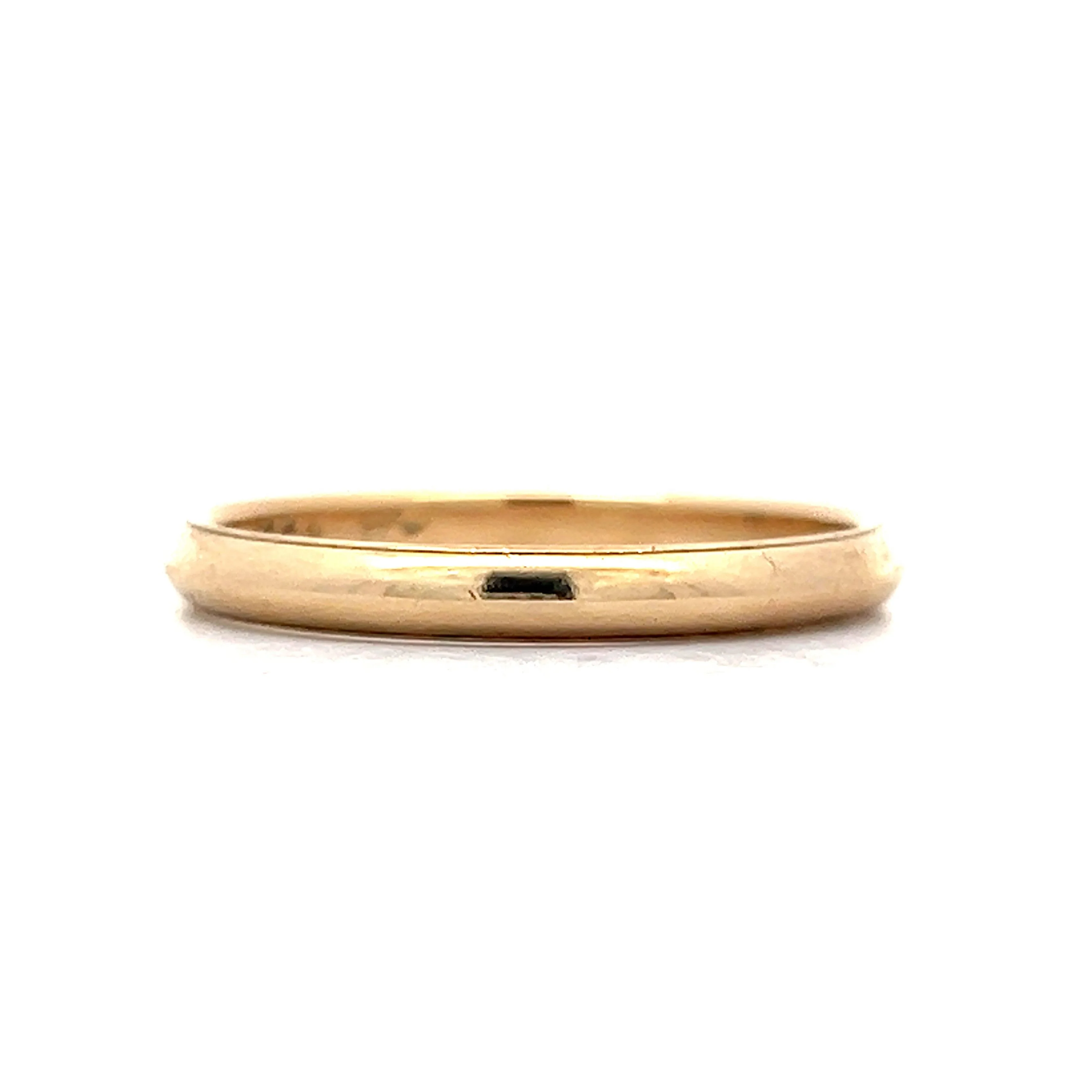Men's Simple Classic Mid-Century Wedding Band in Yellow Gold - Image 3