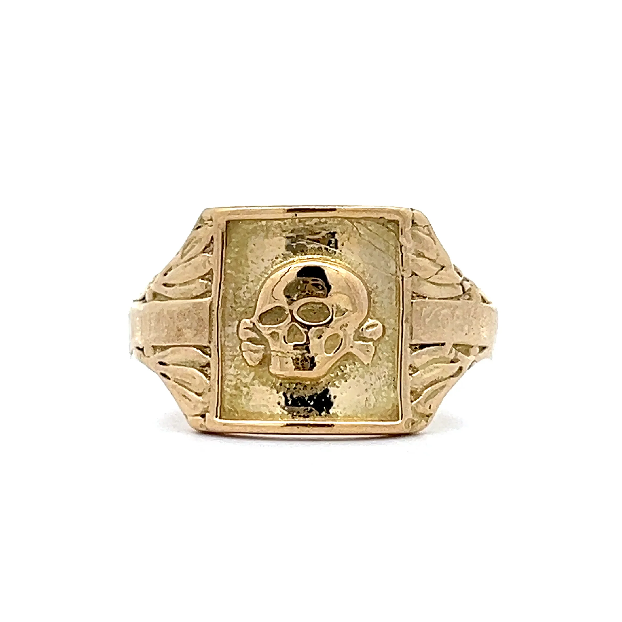 Mens Skull & Crossbones Momento Mori Ring in 18k
