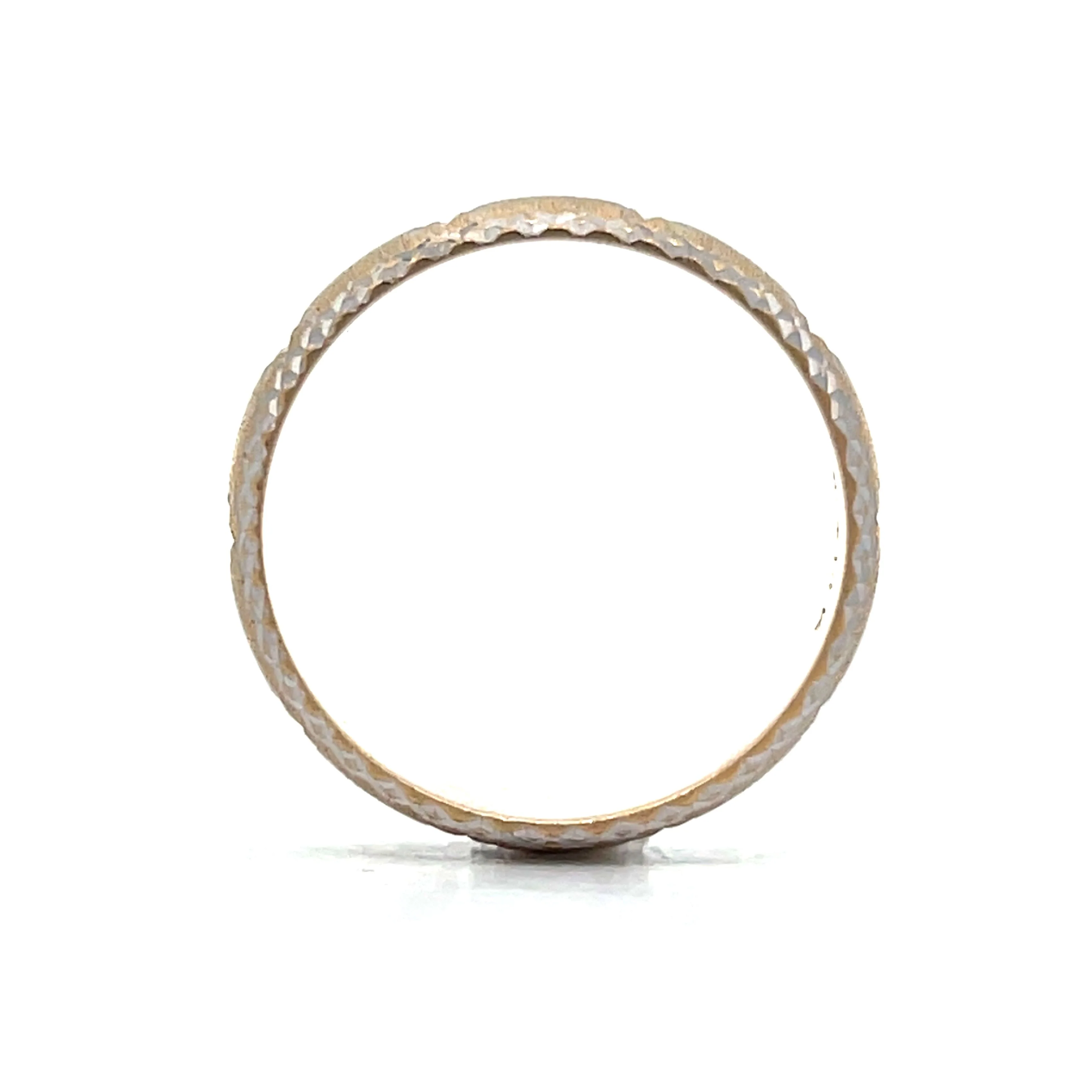 Mens Star Motif Vintage Wedding Band in 14k - Image 4