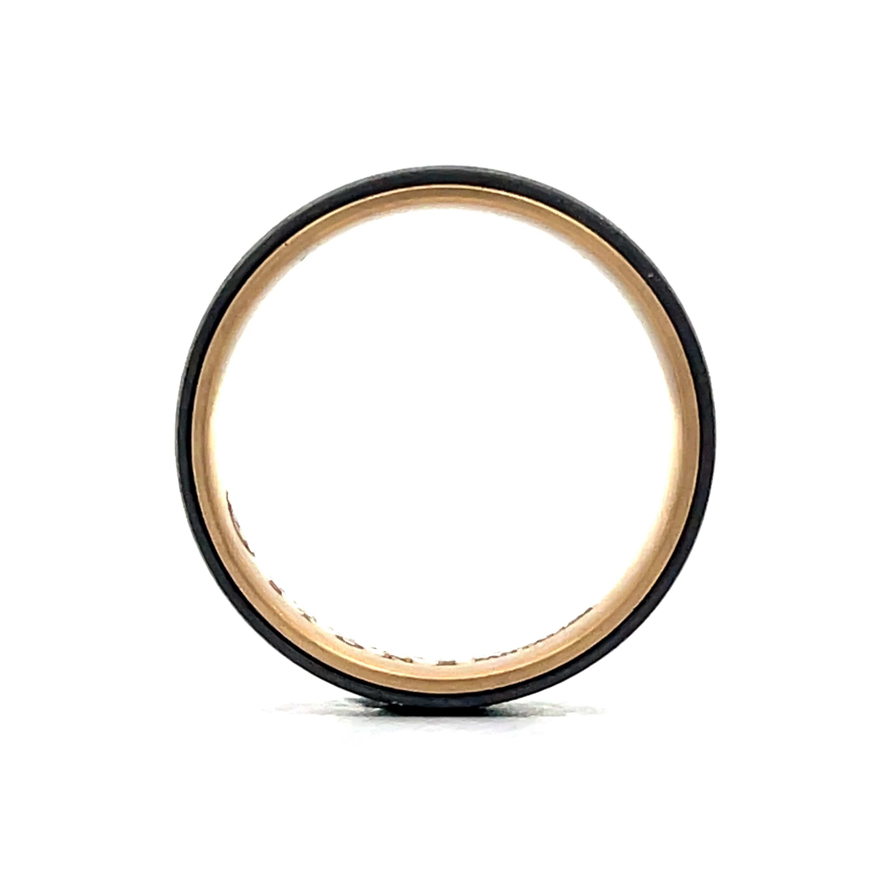 Mens Tantalum Brush Finish Wedding Band in 14k - Image 4