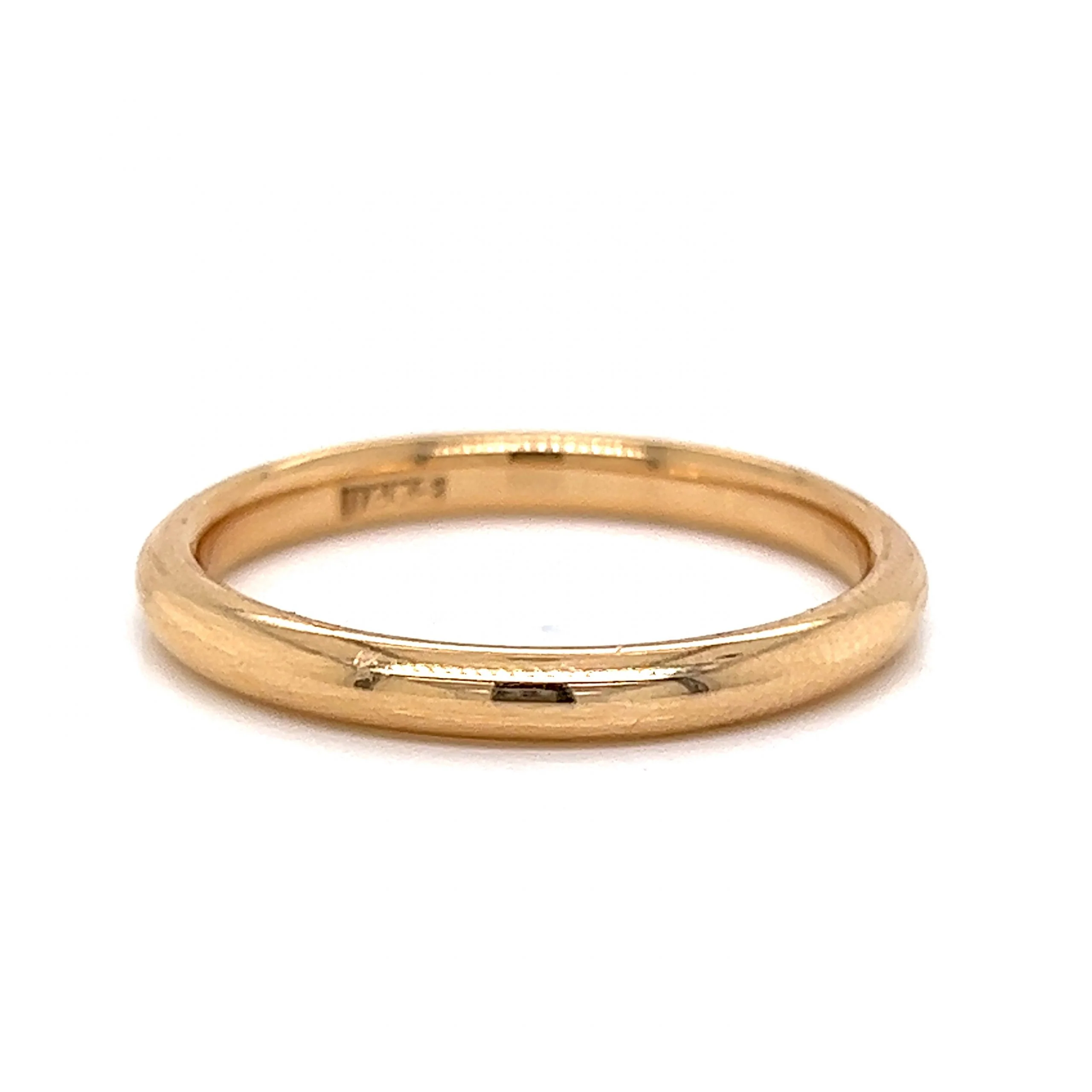 Men's Thin Half Round Wedding Band in 14k Yellow Gold - Image 3