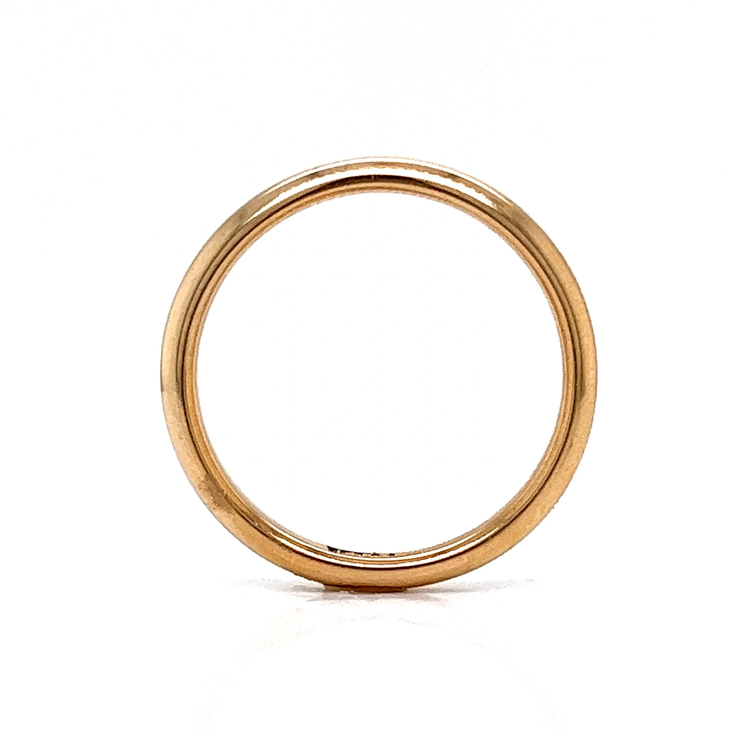Men's Thin Half Round Wedding Band in 14k Yellow Gold - Image 4