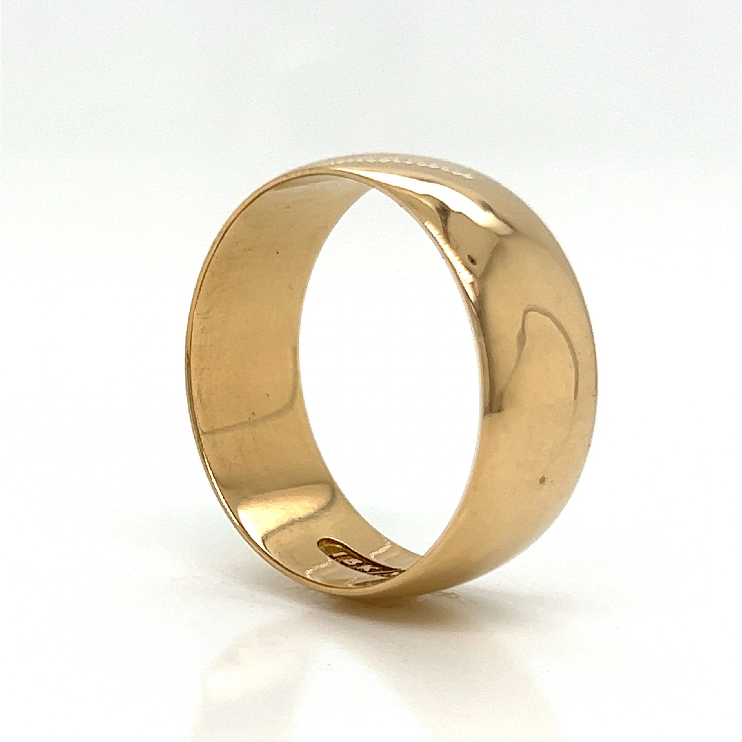 Men's Victorian Wide Wedding Band in 18k Yellow Gold - Image 5