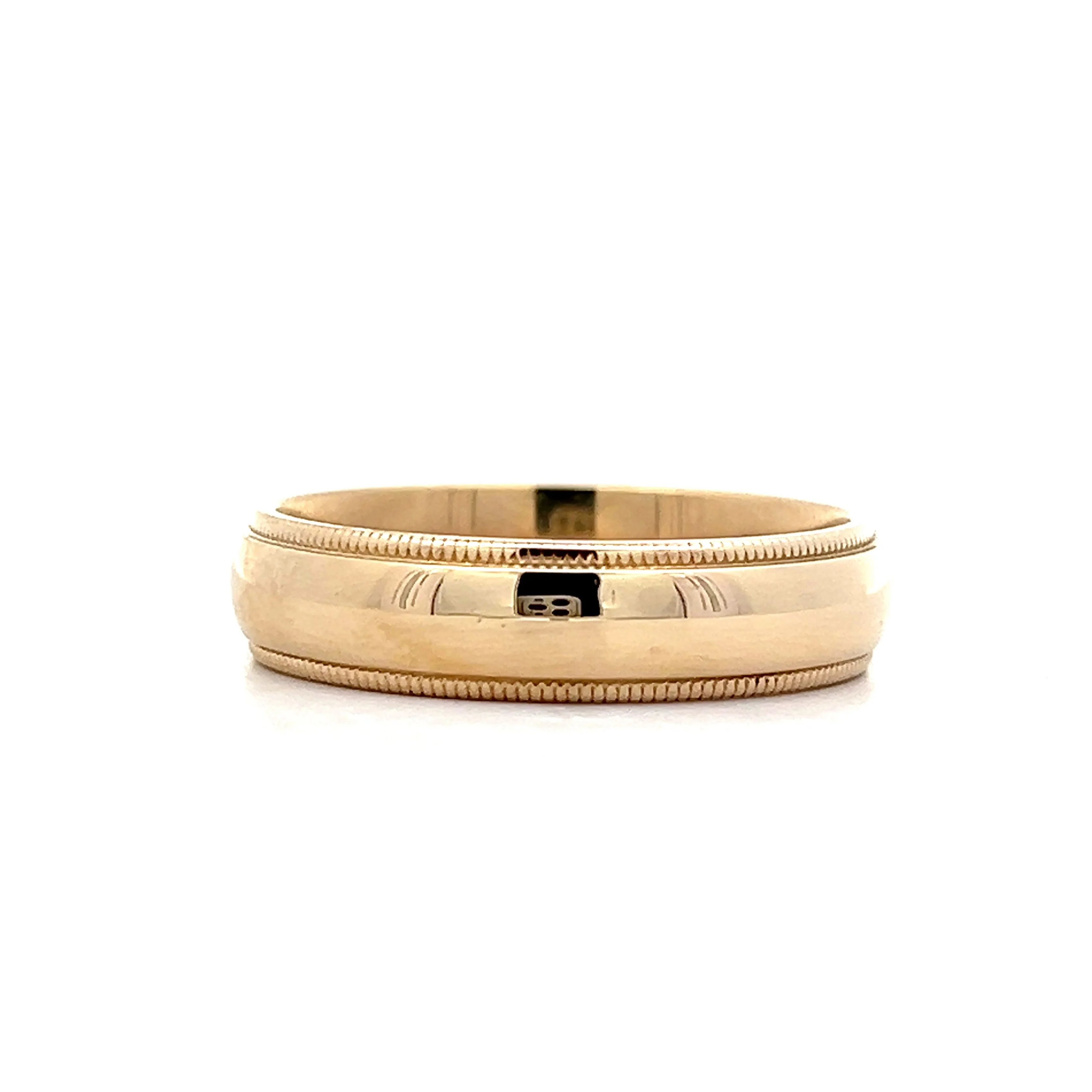 Men's Vintage 1950's Classic Milgrain Wedding Band in 14k - Image 2