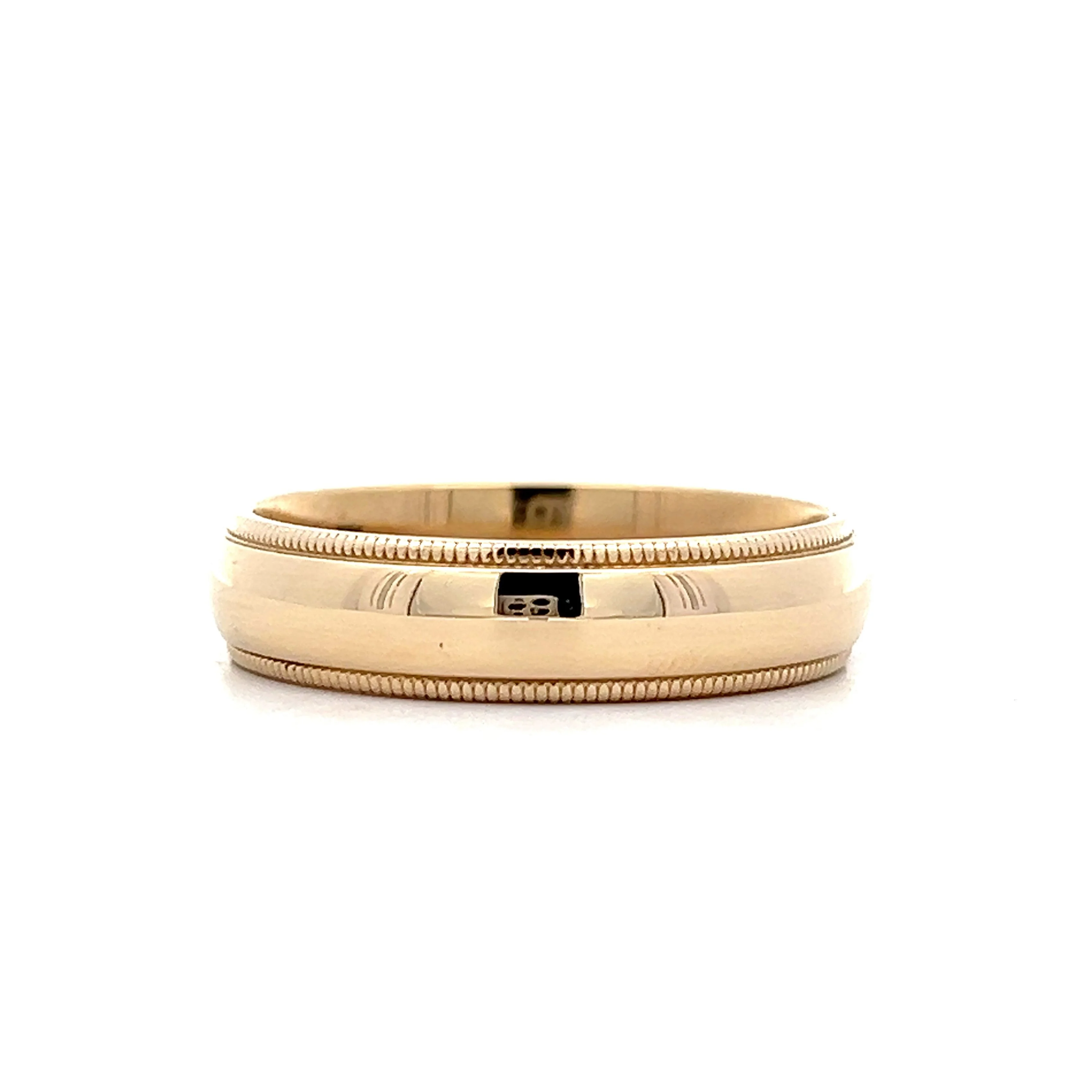 Men's Vintage 1950's Classic Milgrain Wedding Band in 14k - Image 3