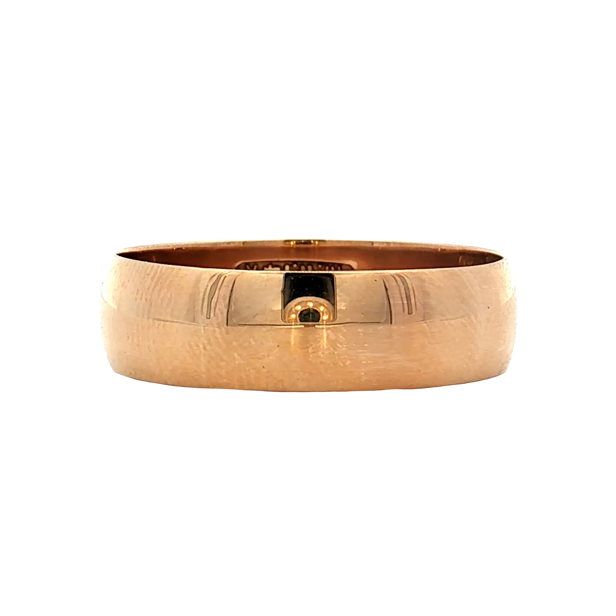 Mens Vintage 6mm Half round Wedding Band 14k