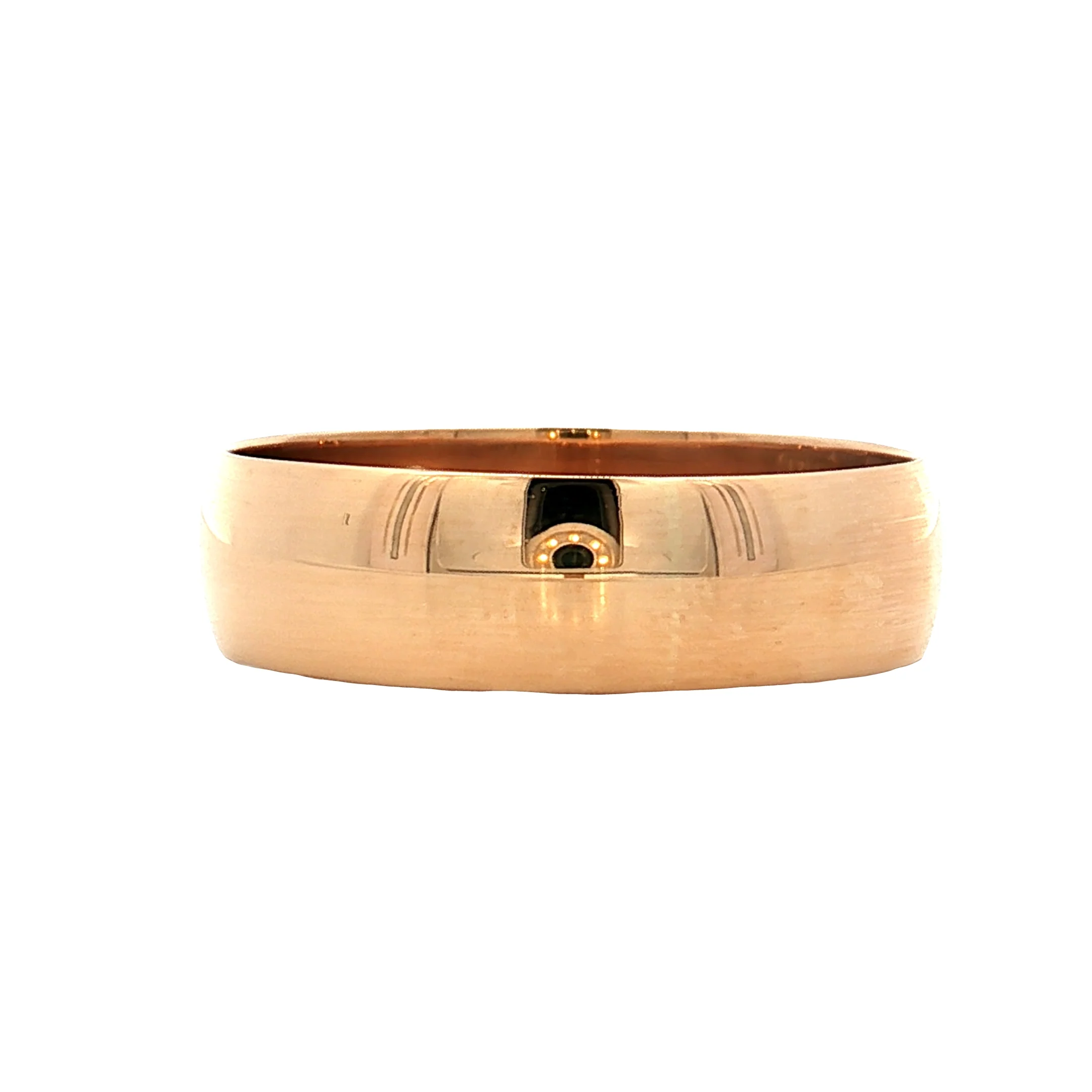 Mens Vintage 6mm Half round Wedding Band 14k - Image 2