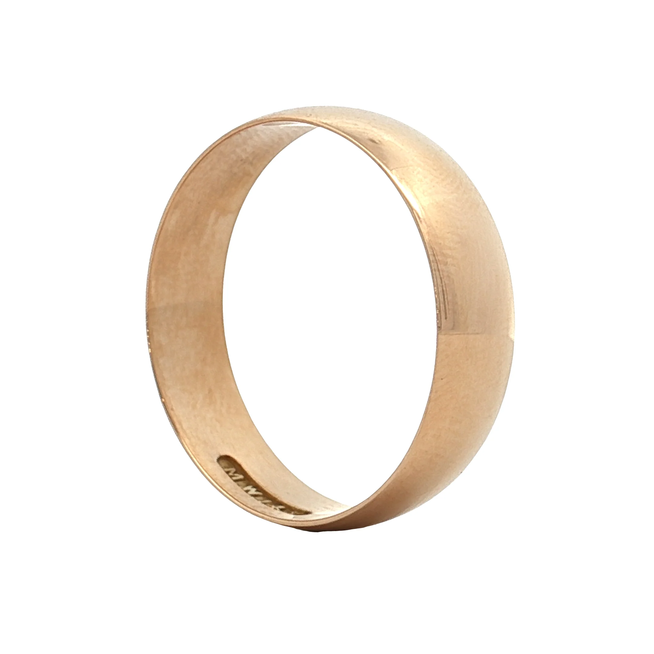 Mens Vintage 6mm Half round Wedding Band 14k - Image 5
