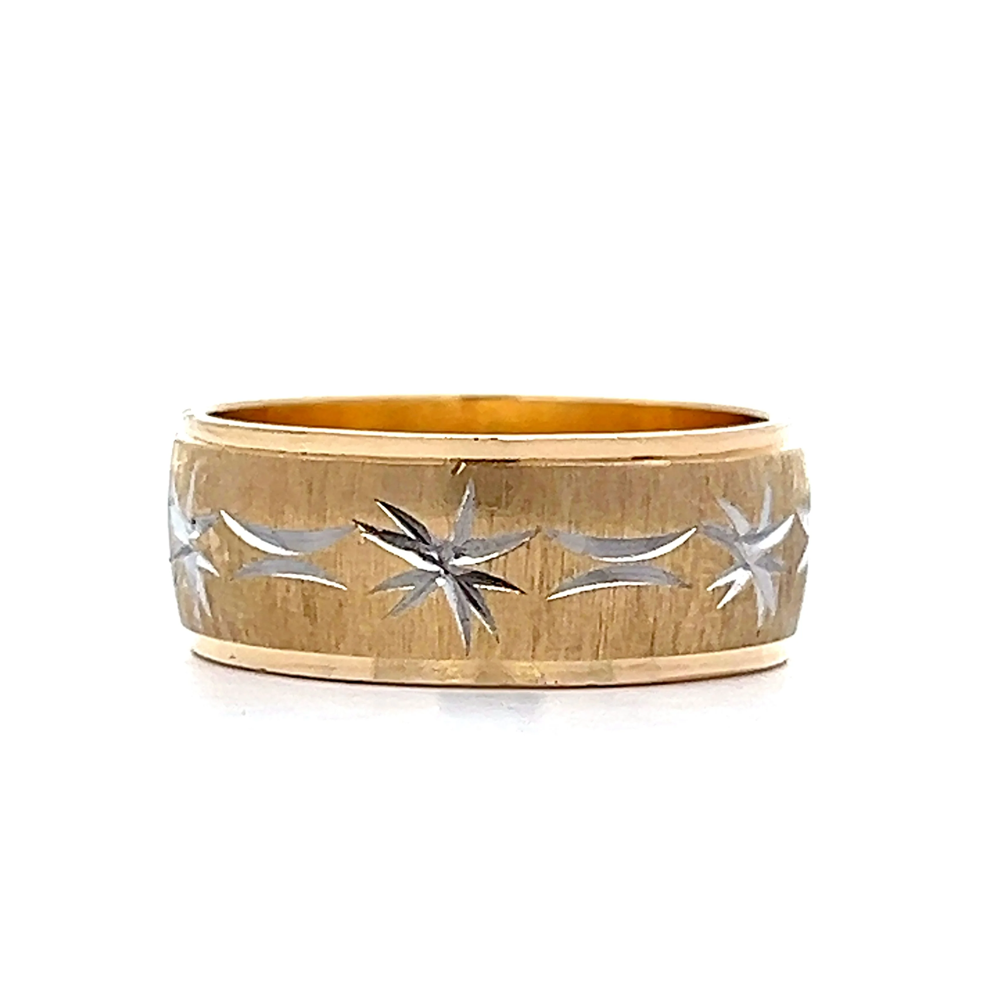 Mens Vintage 7.75mm Wedding Band in 14k - Image 2