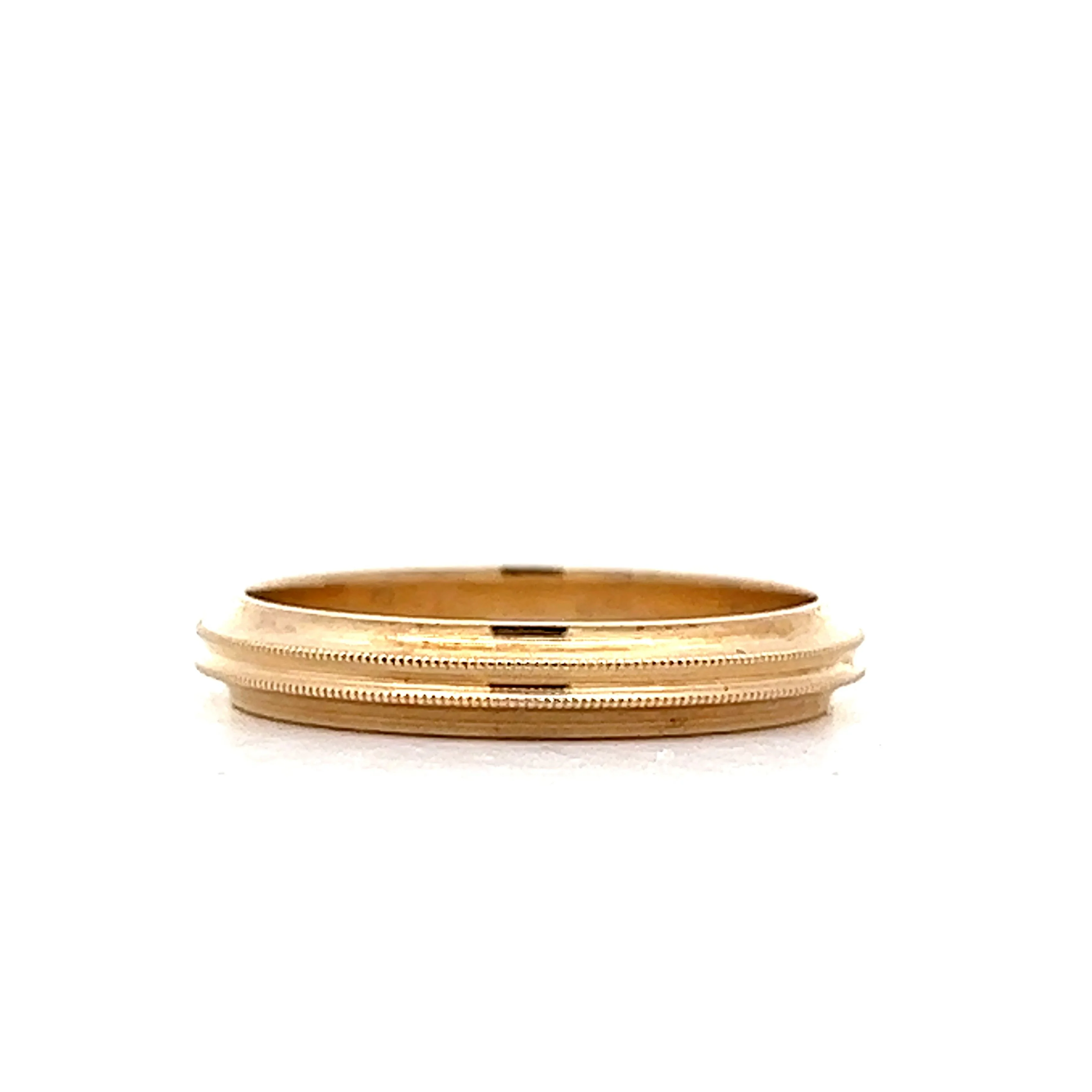 Mens Vintage Double Milgrain Wedding Band in 14k