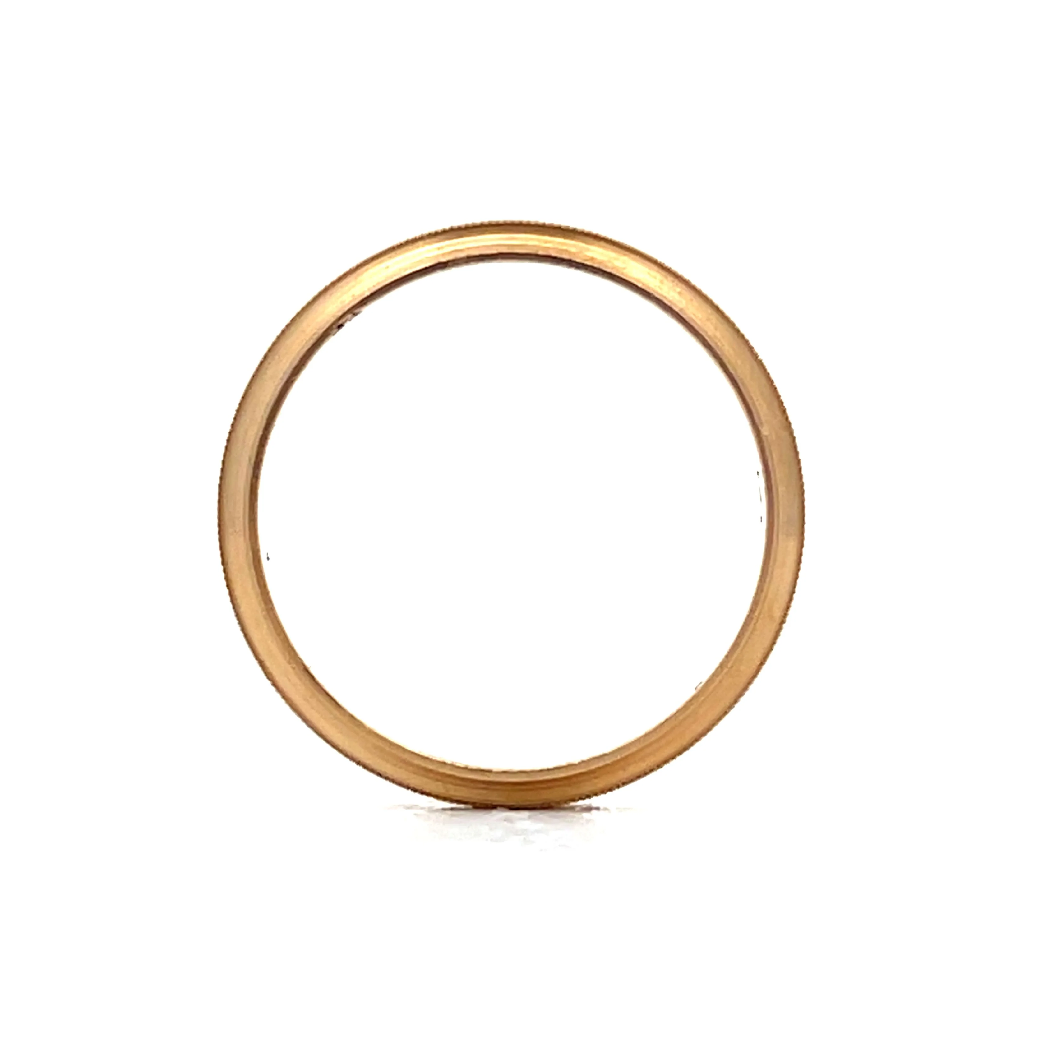 Mens Vintage Double Milgrain Wedding Band in 14k - Image 4