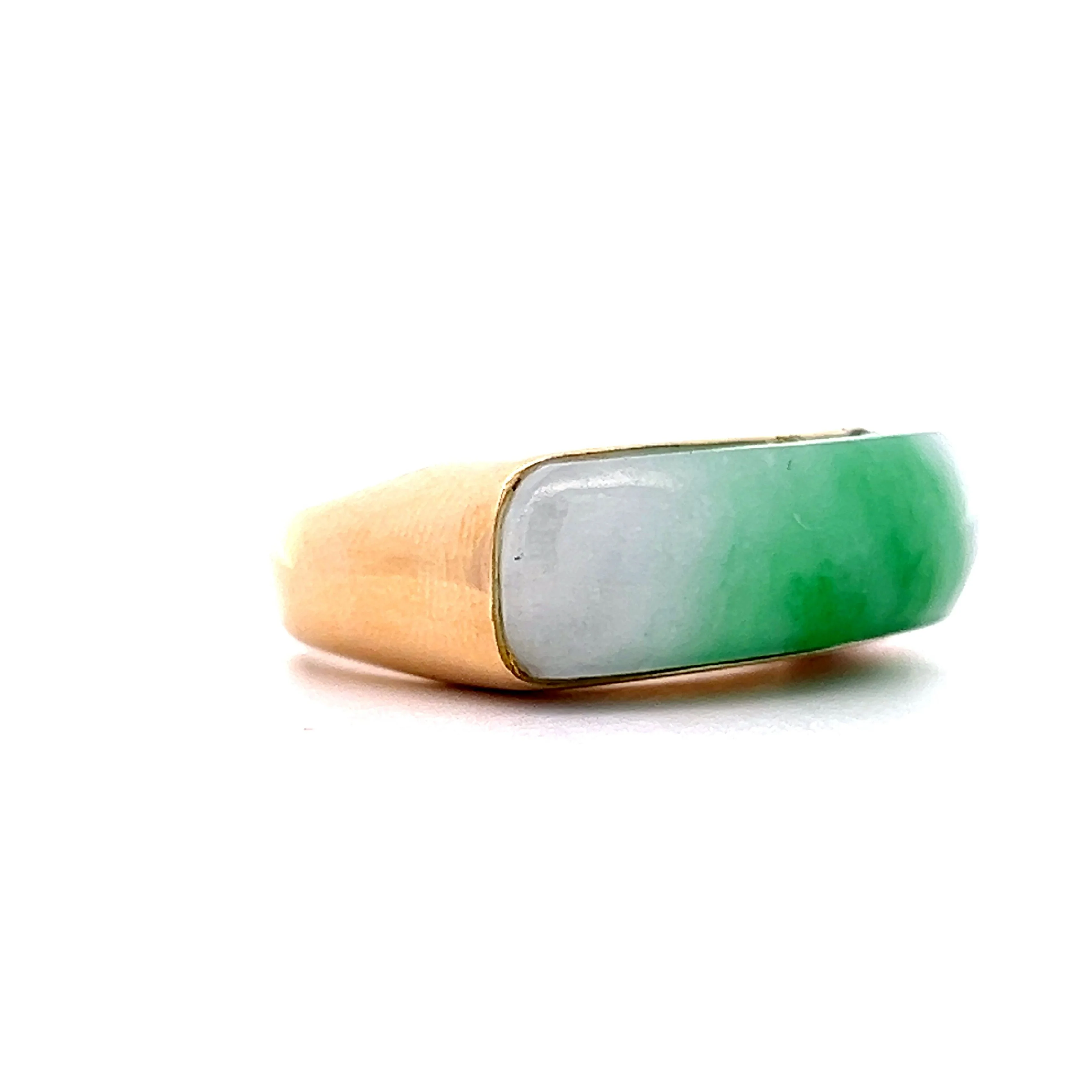 Mens Vintage Jadeite Cocktail Ring in 18k Yellow Gold - Image 3