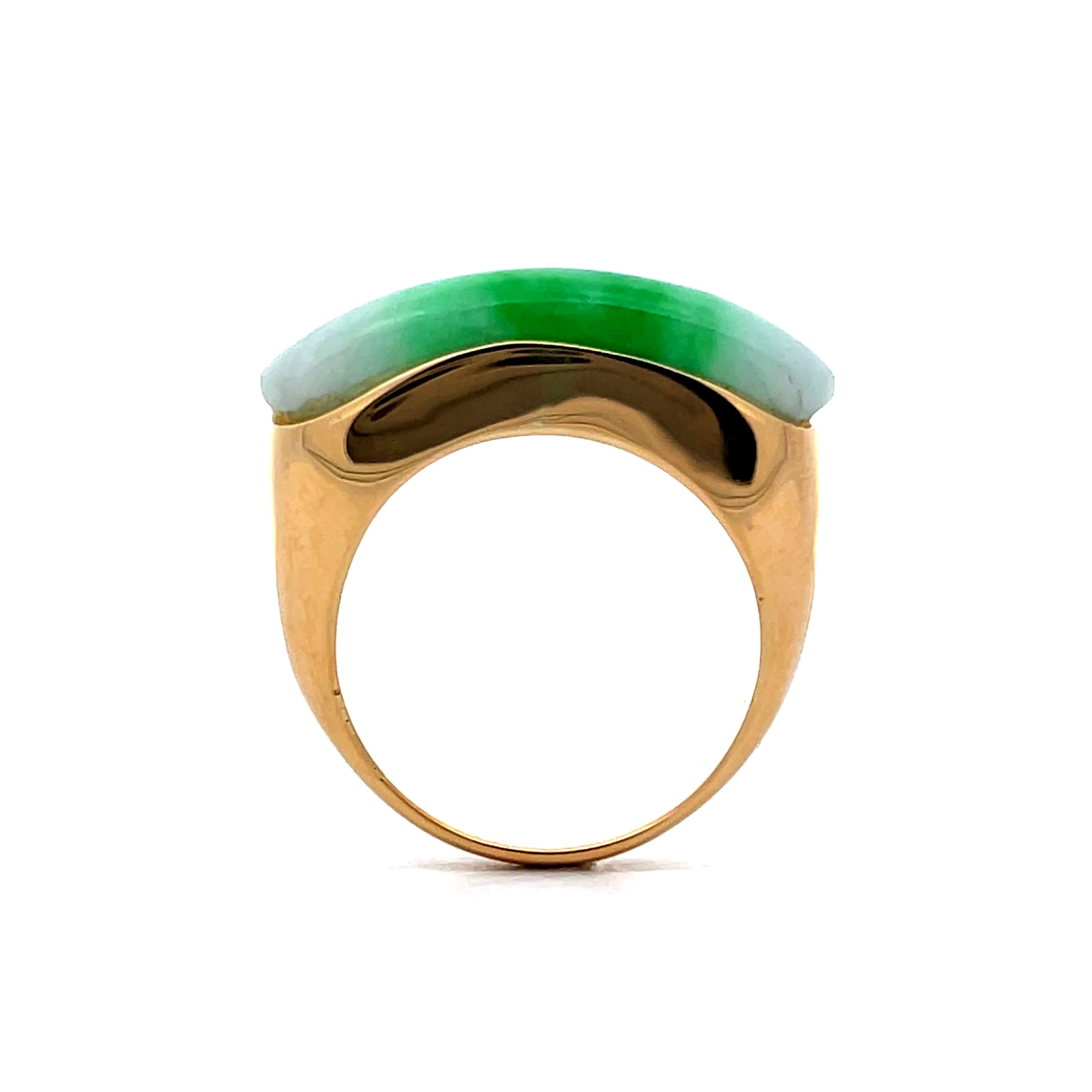 Mens Vintage Jadeite Cocktail Ring in 18k Yellow Gold - Image 4