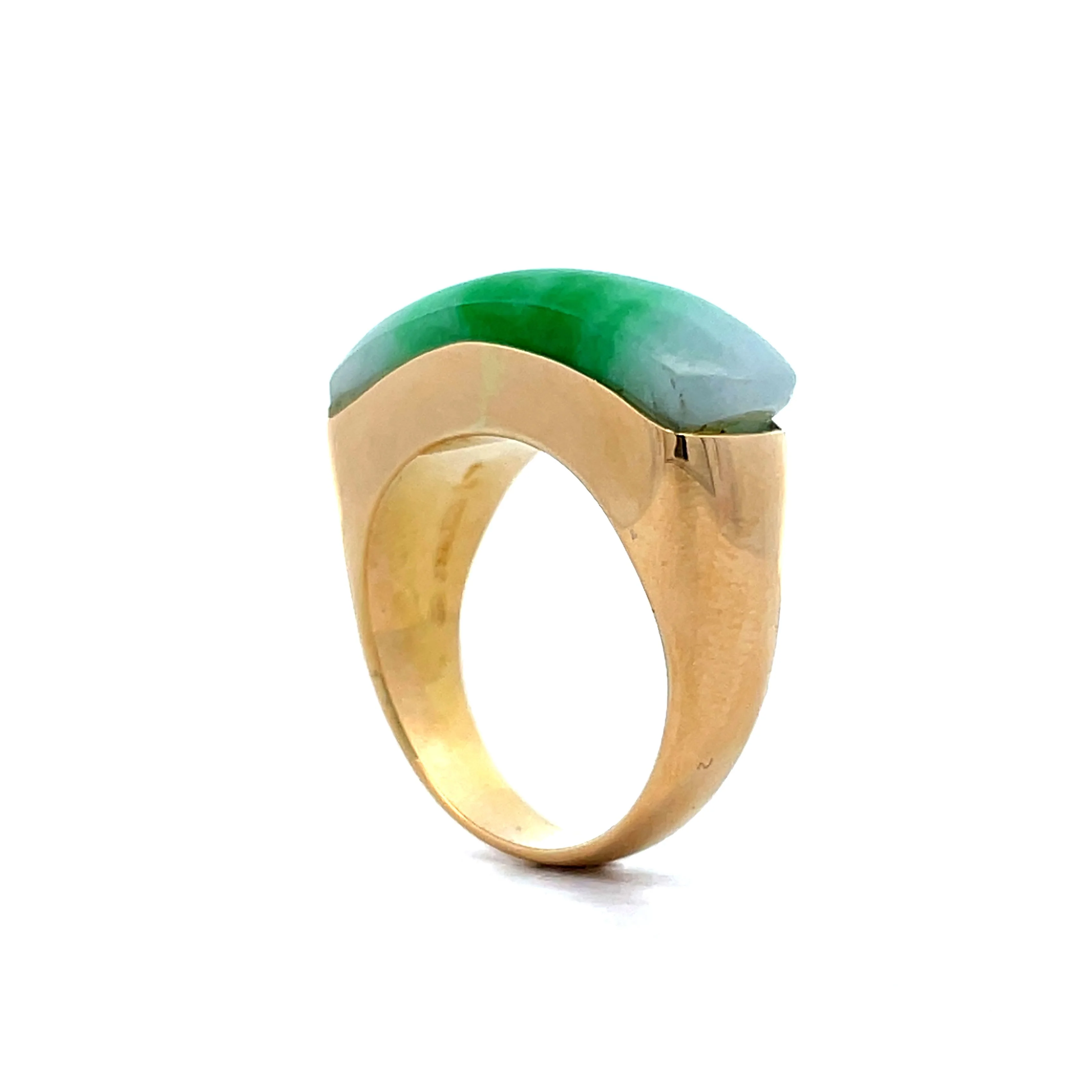 Mens Vintage Jadeite Cocktail Ring in 18k Yellow Gold - Image 5