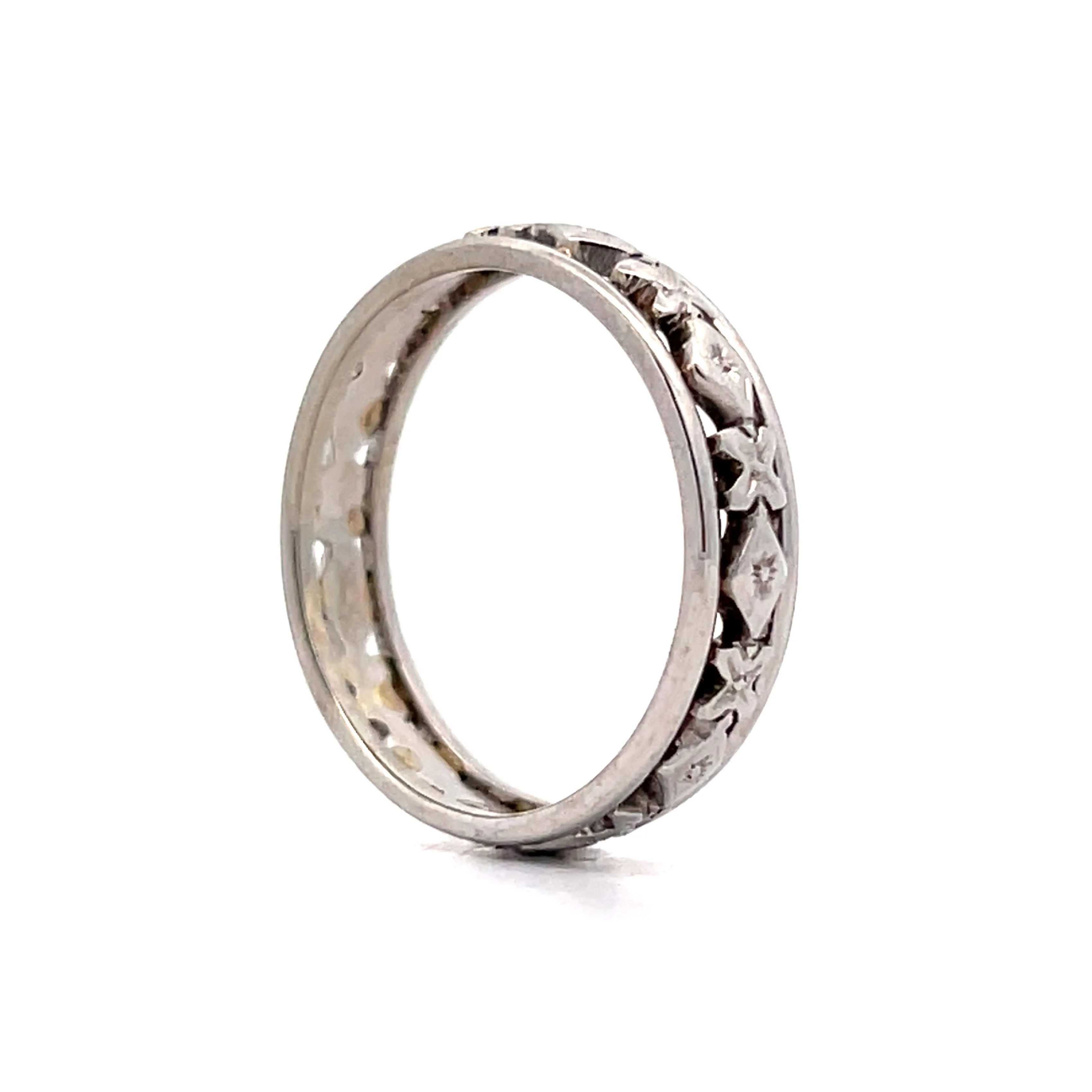 Mens Vintage Mid-Century Geometric Band in 14k - Image 5