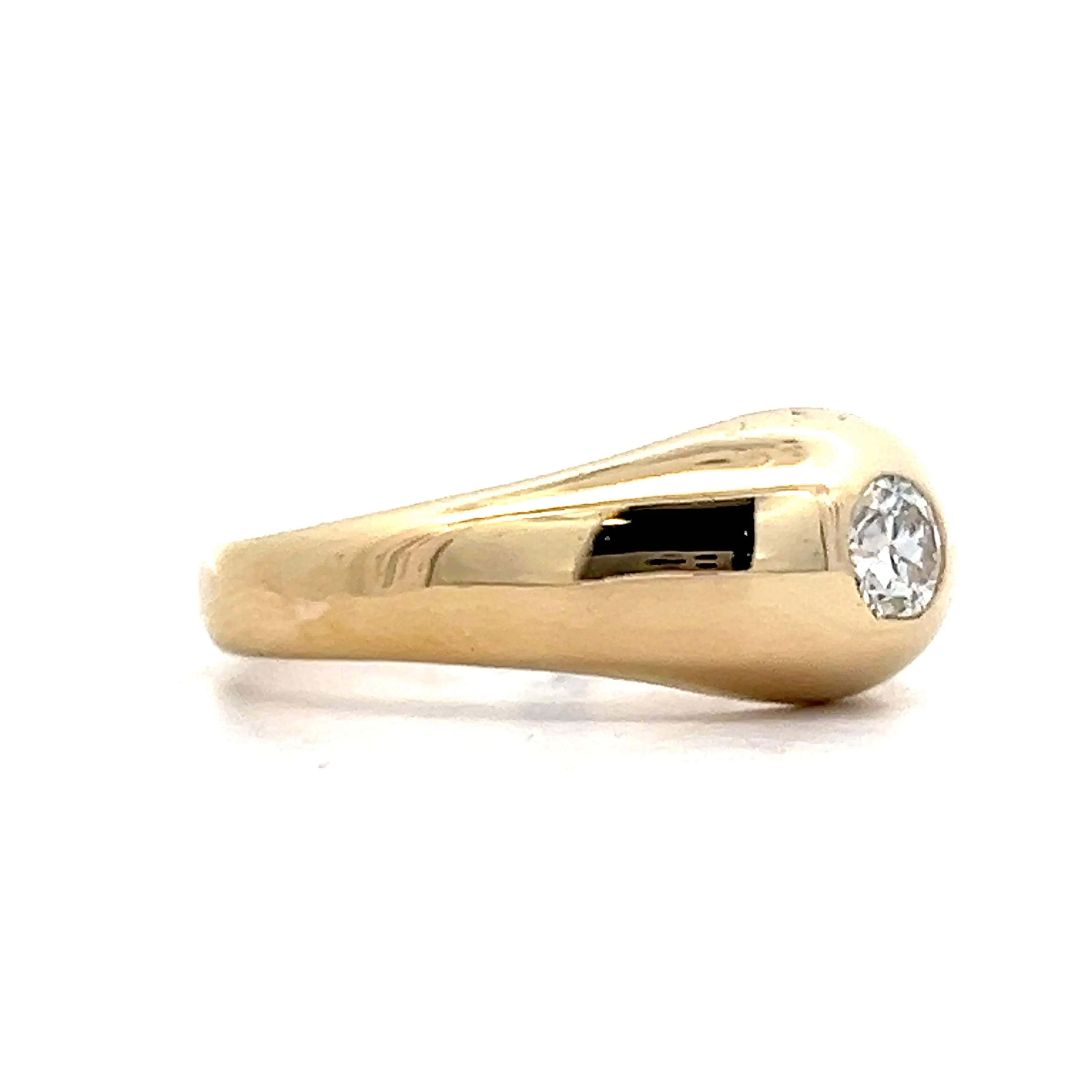 Men's Vintage Old European Diamond Ring in 14k Yellow Gold - Image 3