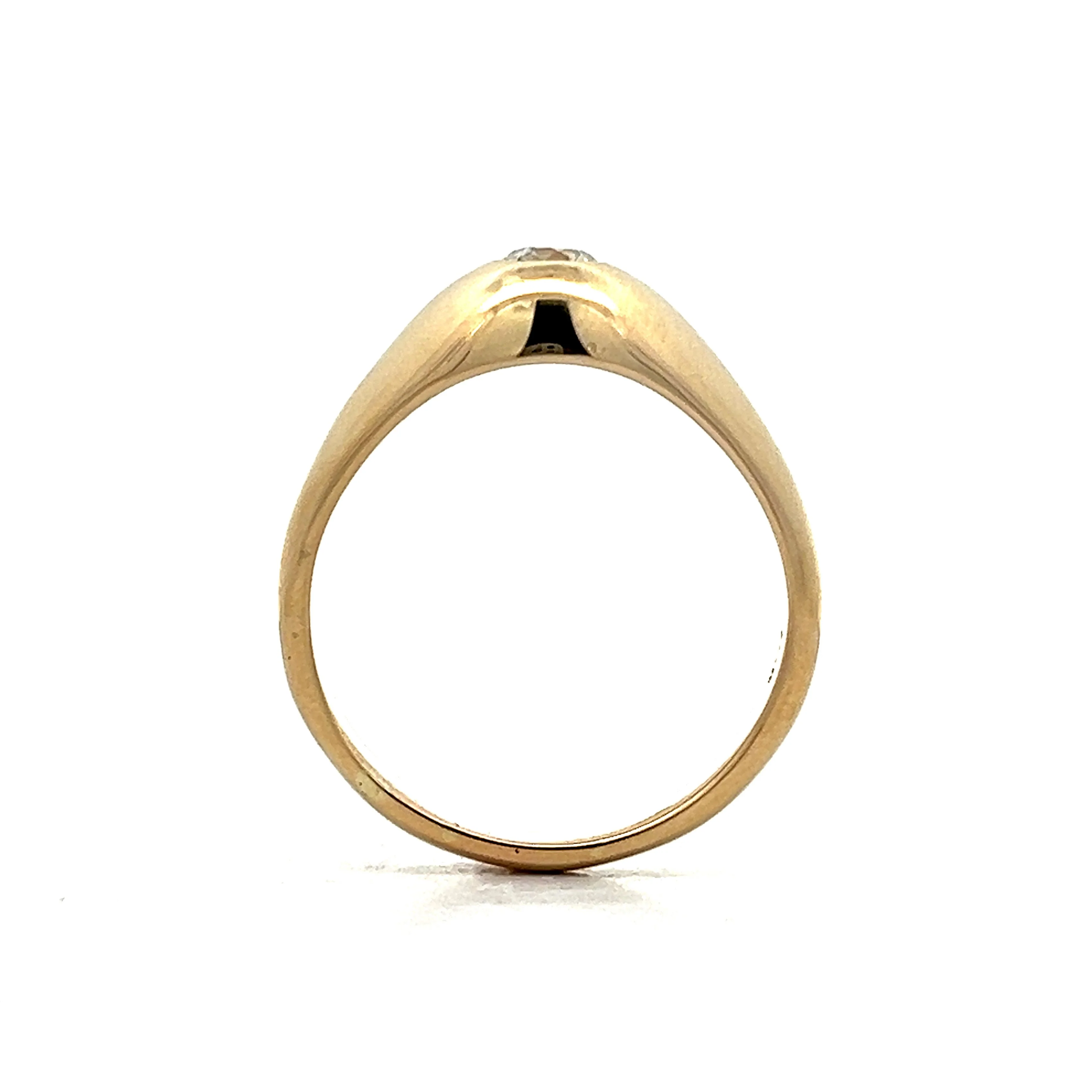 Men's Vintage Old European Diamond Ring in 14k Yellow Gold - Image 4