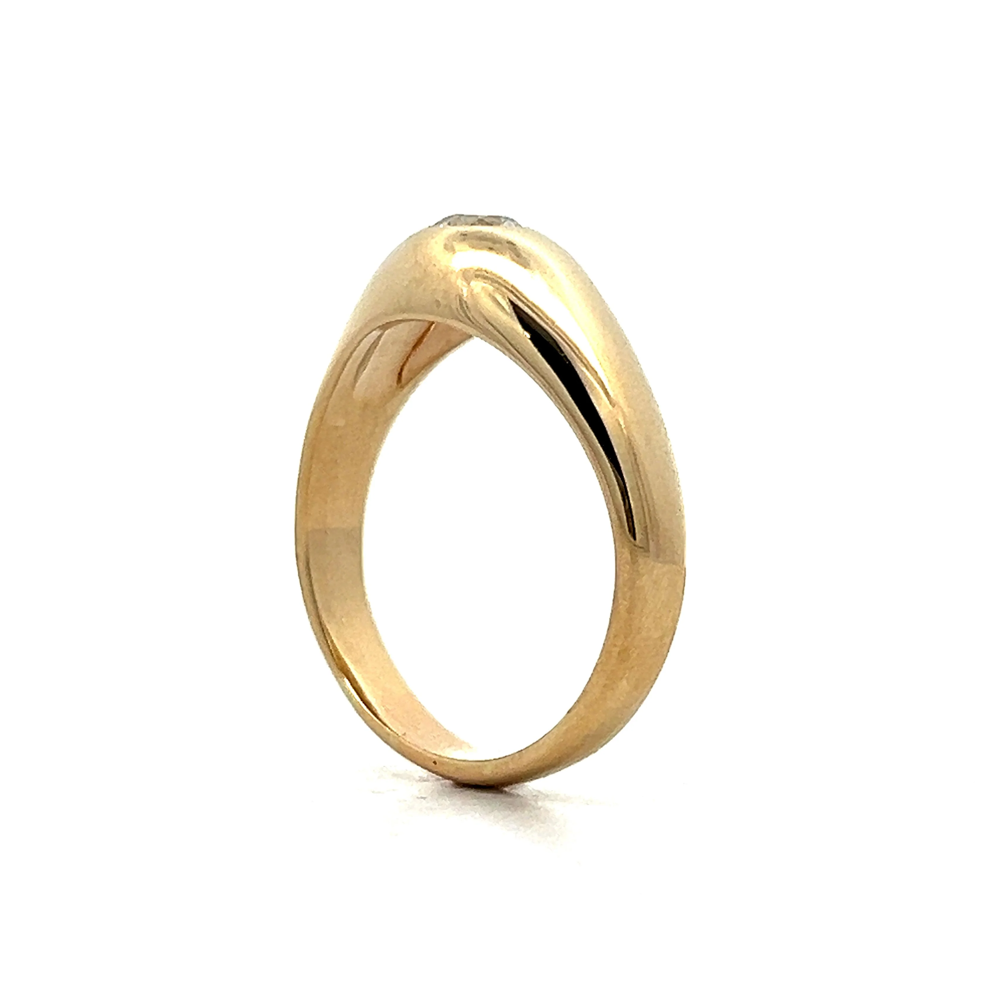 Men's Vintage Old European Diamond Ring in 14k Yellow Gold - Image 5