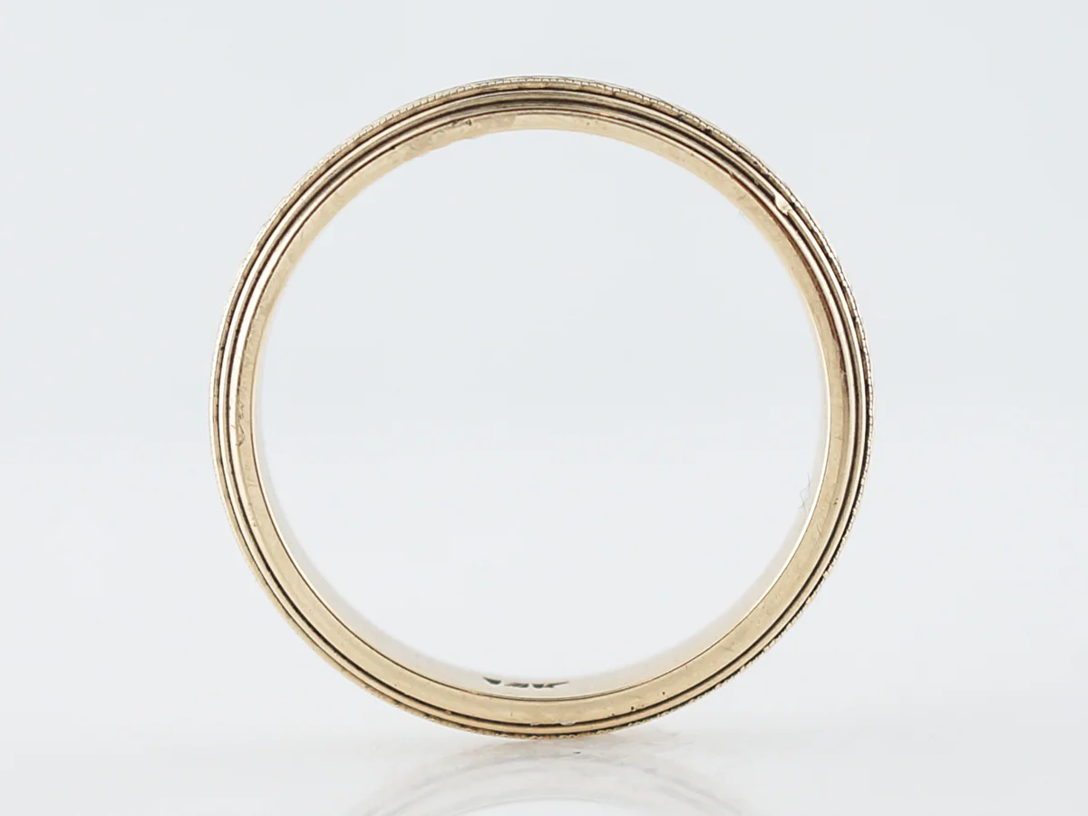 Men's Vintage Wedding Band Retro in 14k Yellow Gold - Image 2