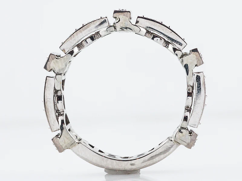 Men's Modern Wedding Band 1.90 Round Brilliant Cut Diamonds in Platinum & 18k White Gold - Image 6