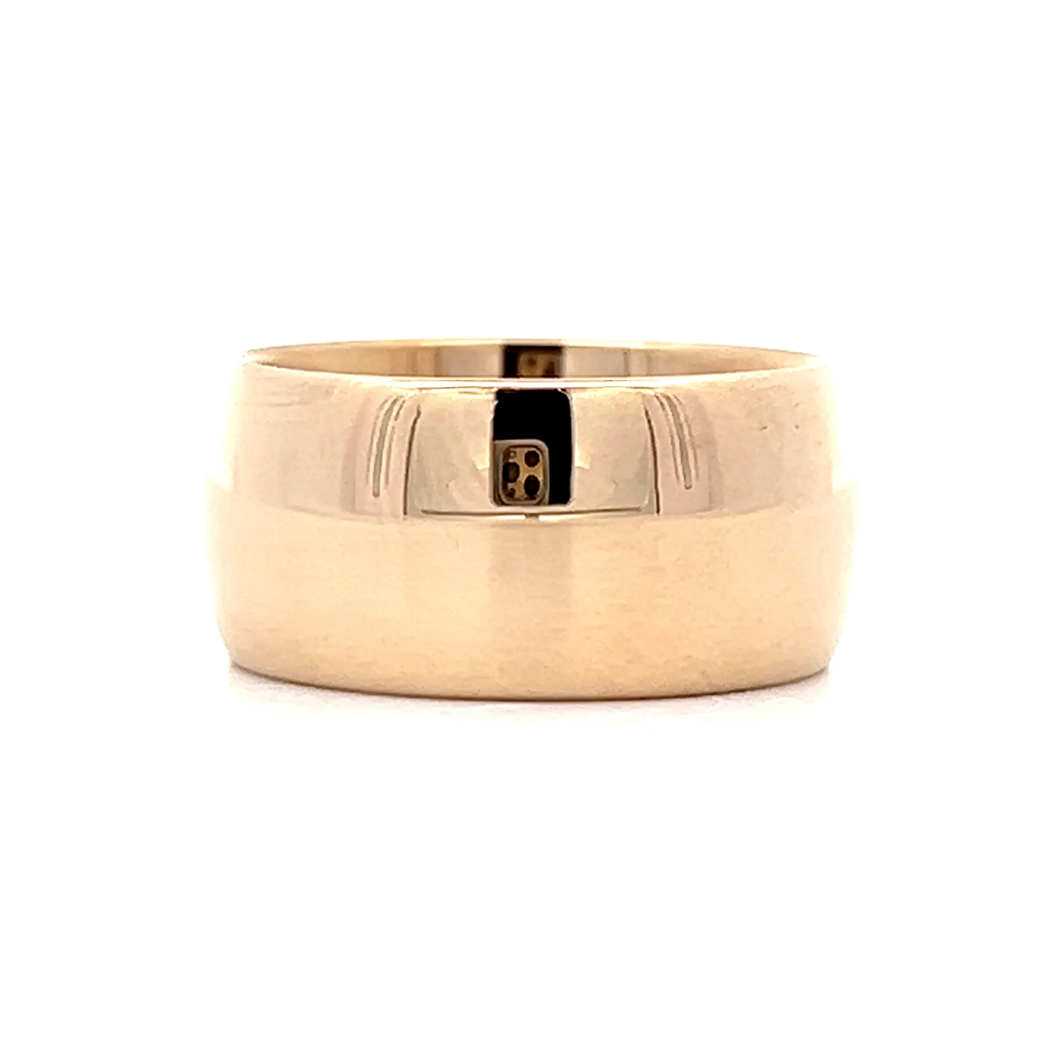 Mens Wide Cigar Wedding Band in 14k Yellow Gold - Image 3