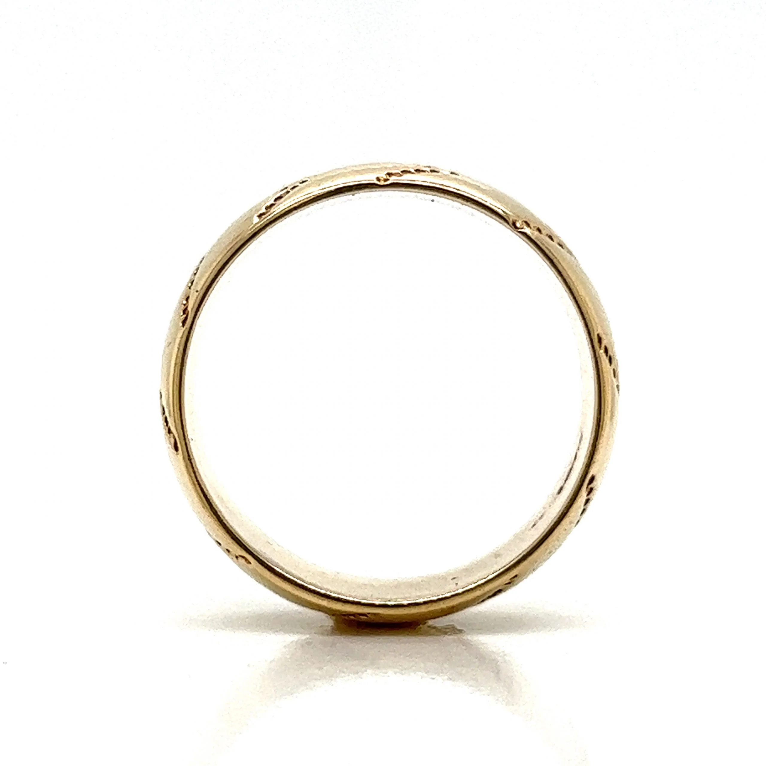 Men's Woven Pattern Wedding Band in 14k Yellow Gold - Image 4