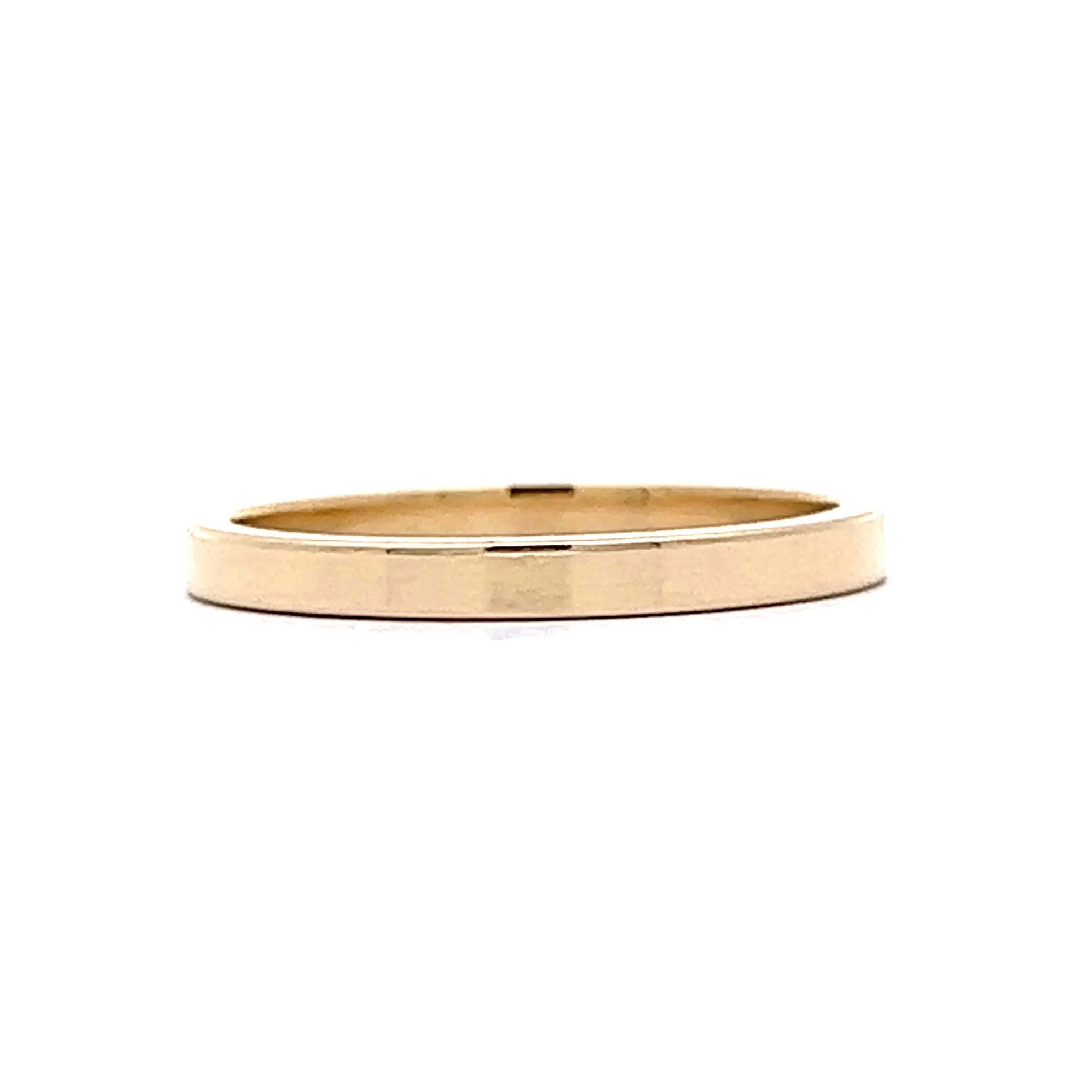 2mm Flat Edge Wedding Band in 14k Yellow Gold - Image 2