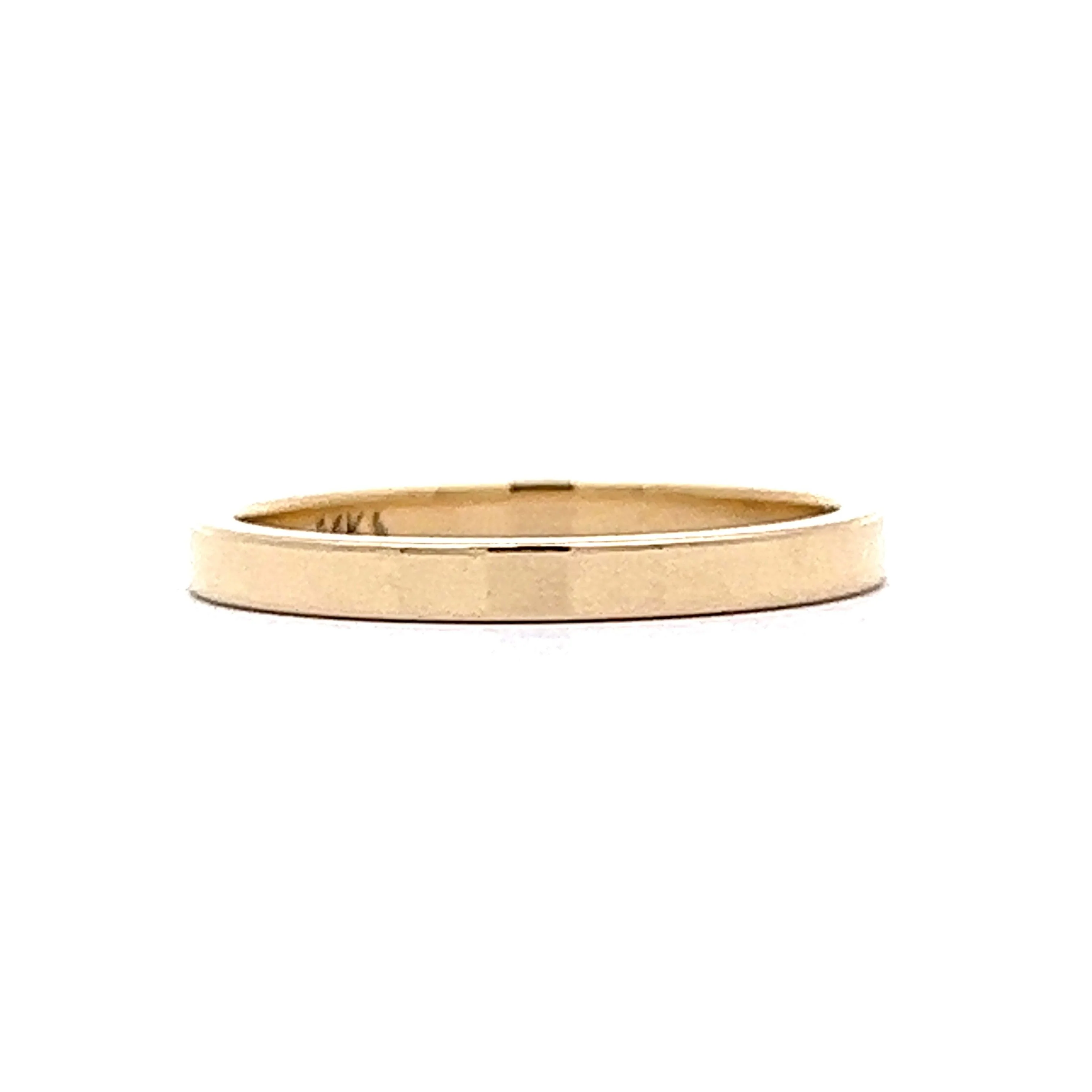 2mm Flat Edge Wedding Band in 14k Yellow Gold - Image 3