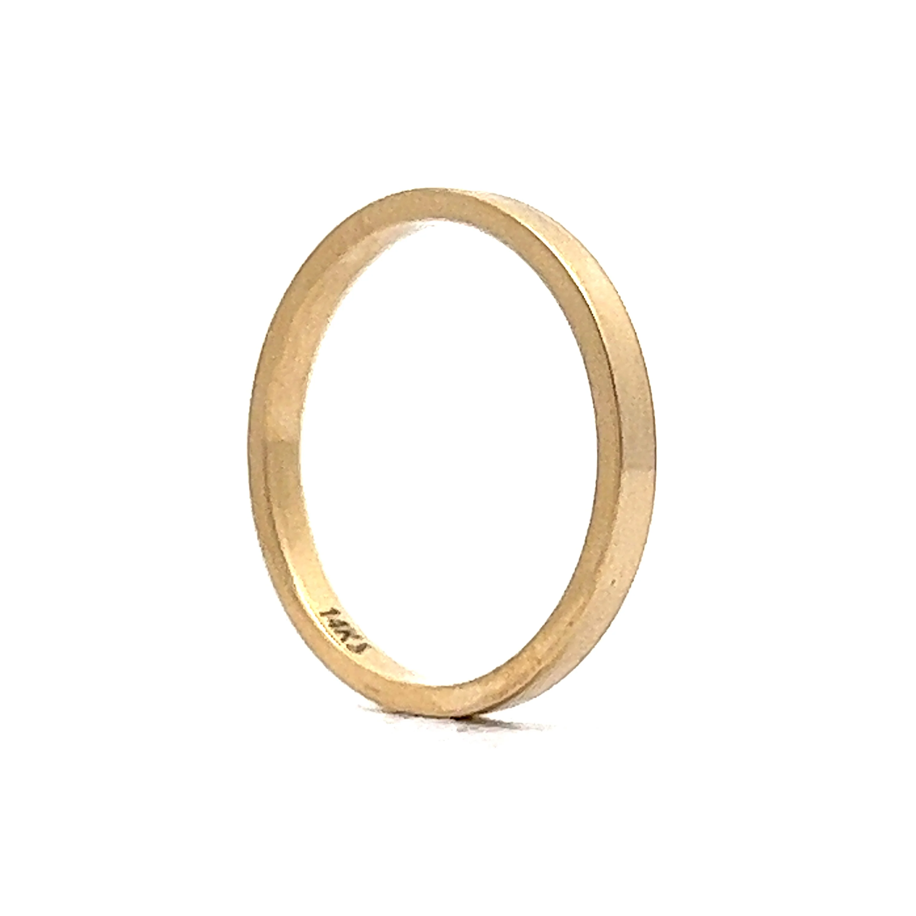 2mm Flat Edge Wedding Band in 14k Yellow Gold - Image 5