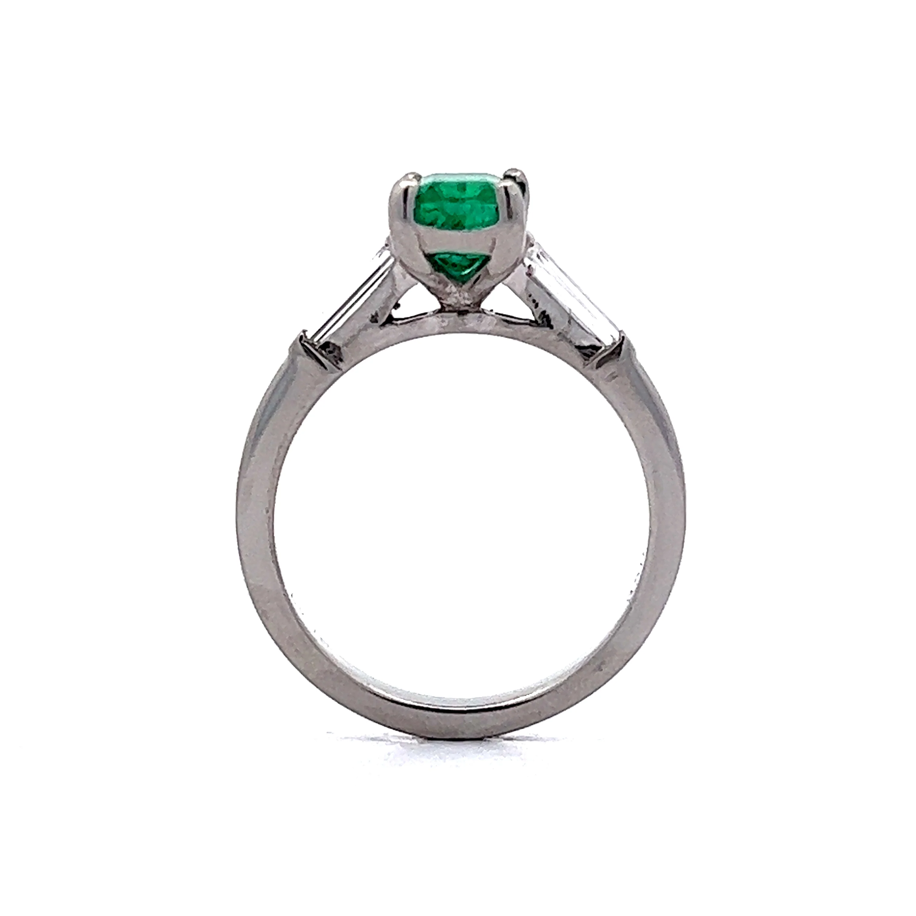 Mid-Century 1.12 Emerald & Diamond Ring in Platinum - Image 4