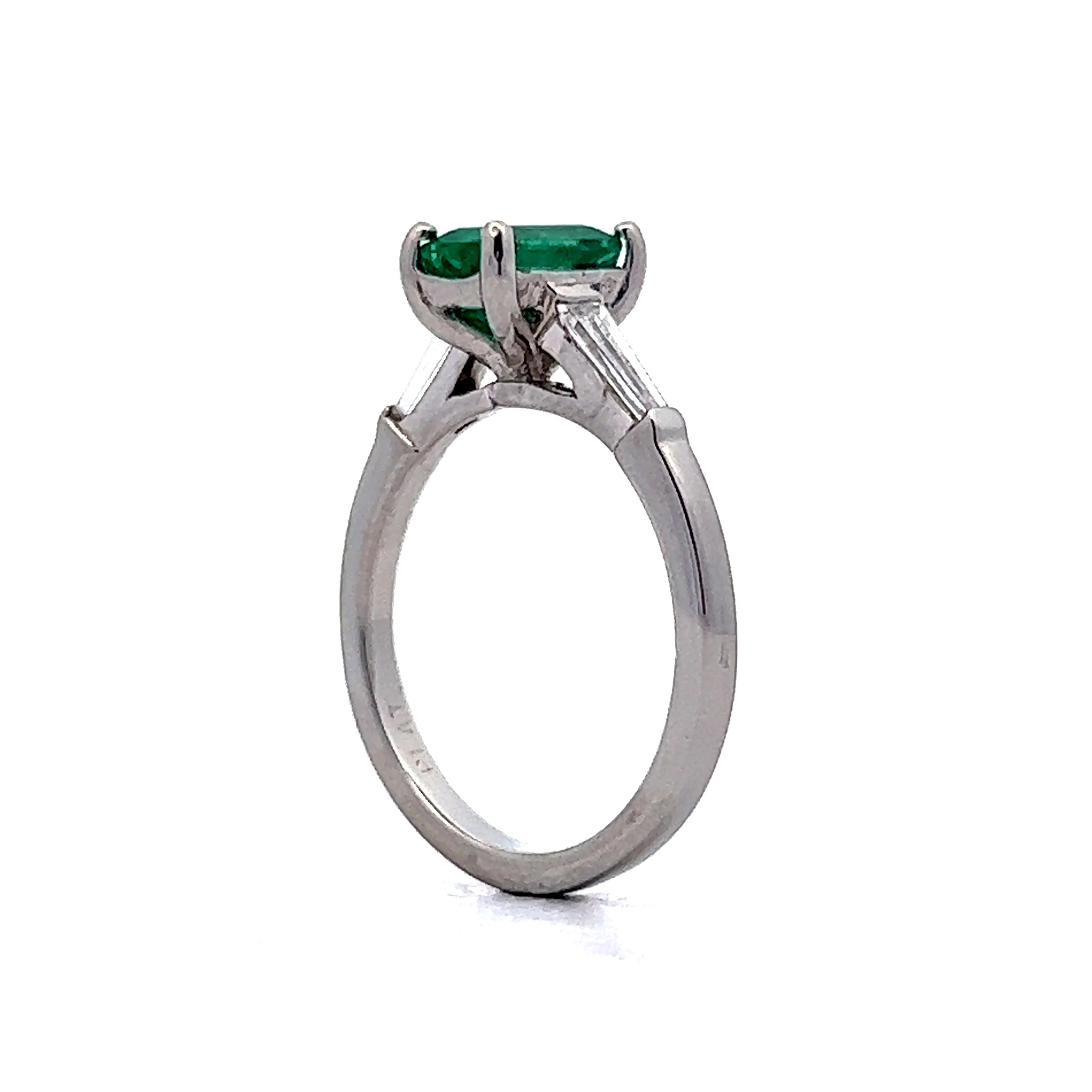 Mid-Century 1.12 Emerald & Diamond Ring in Platinum - Image 5