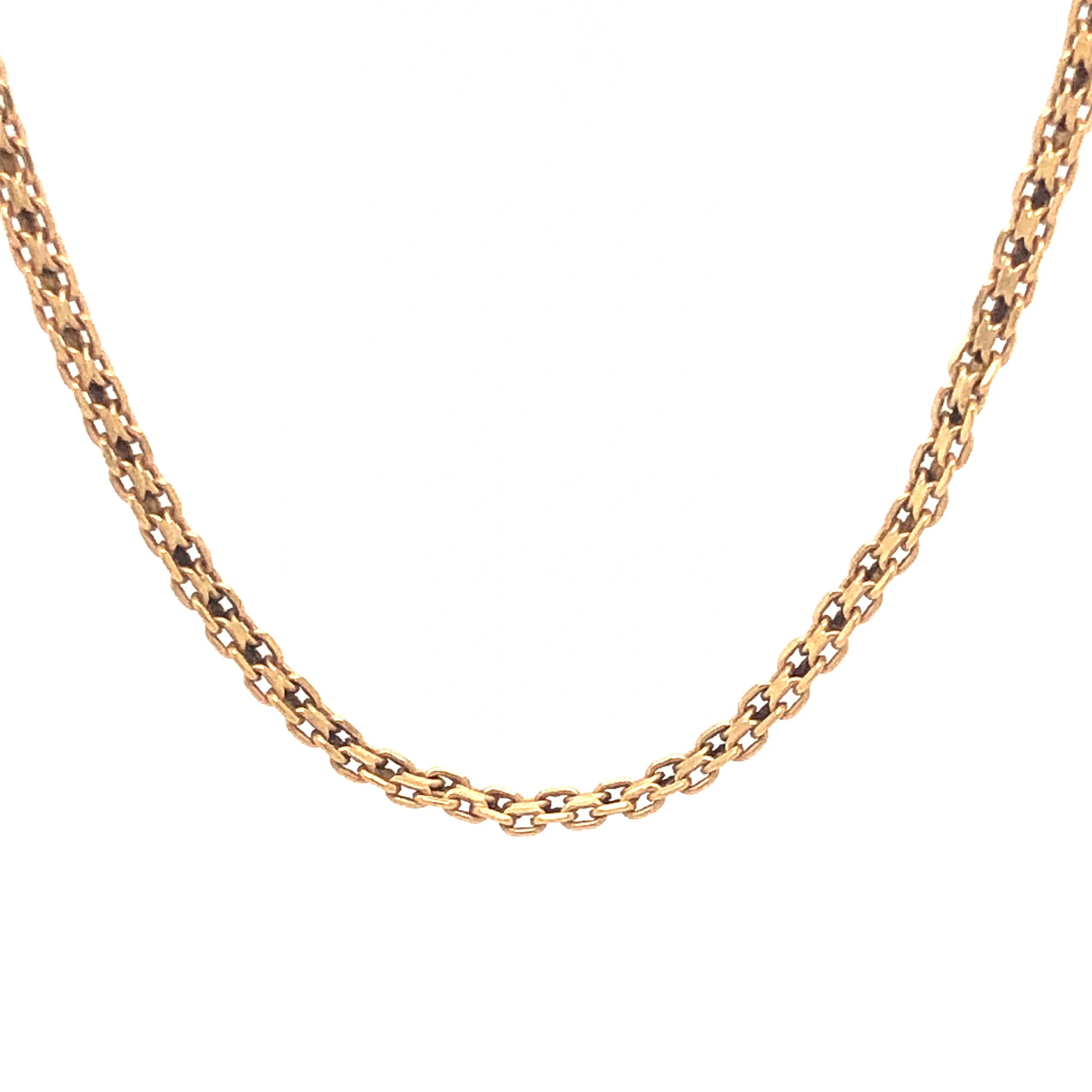 Mid-Century 20 Inch Chain Necklace in 14k Yellow Gold - Image 3