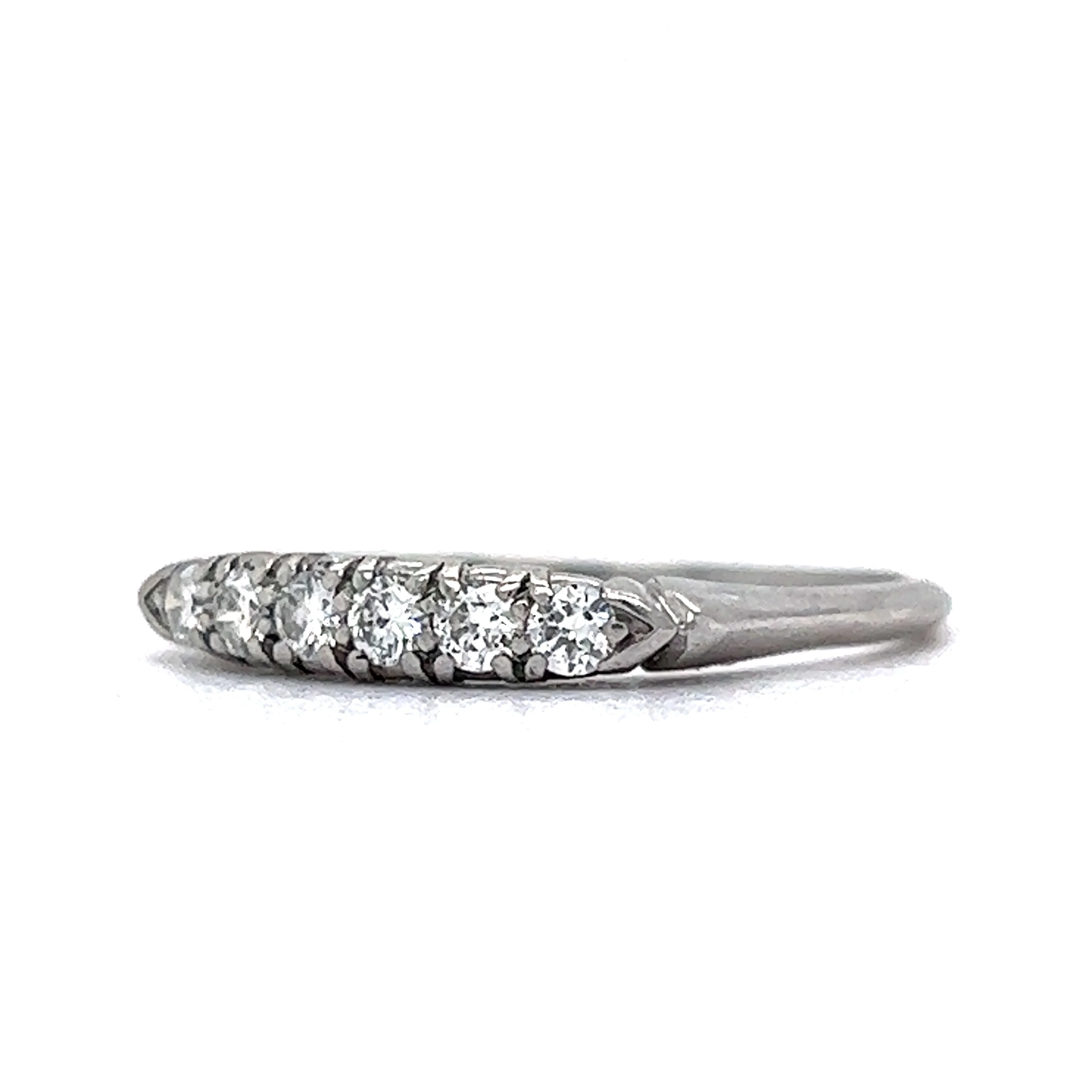 Mid-Century .24 Diamond Wedding Band in Platinum - Image 2
