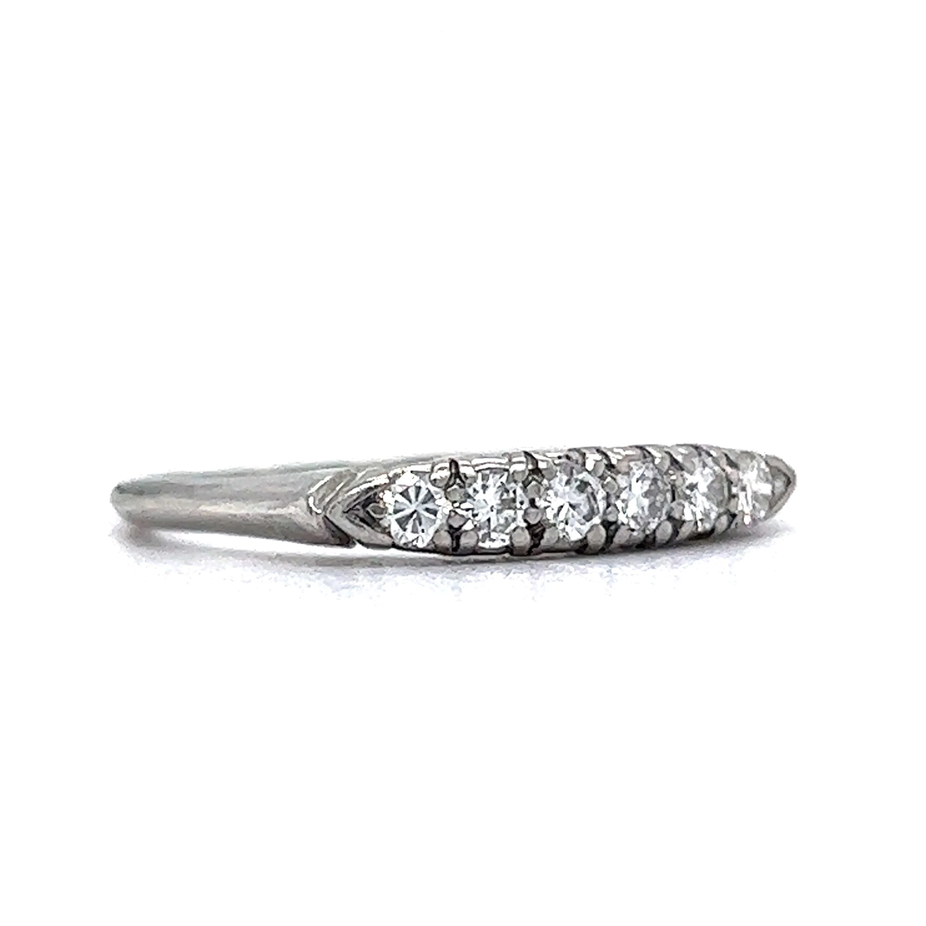 Mid-Century .24 Diamond Wedding Band in Platinum - Image 3