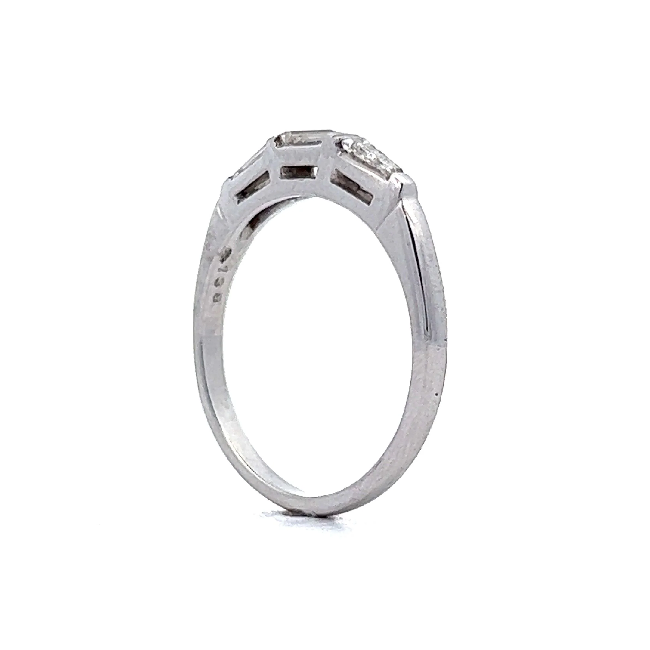 Mid-Century .35 Baguette Cut Diamond Wedding Band in 14k White Gold - Image 5