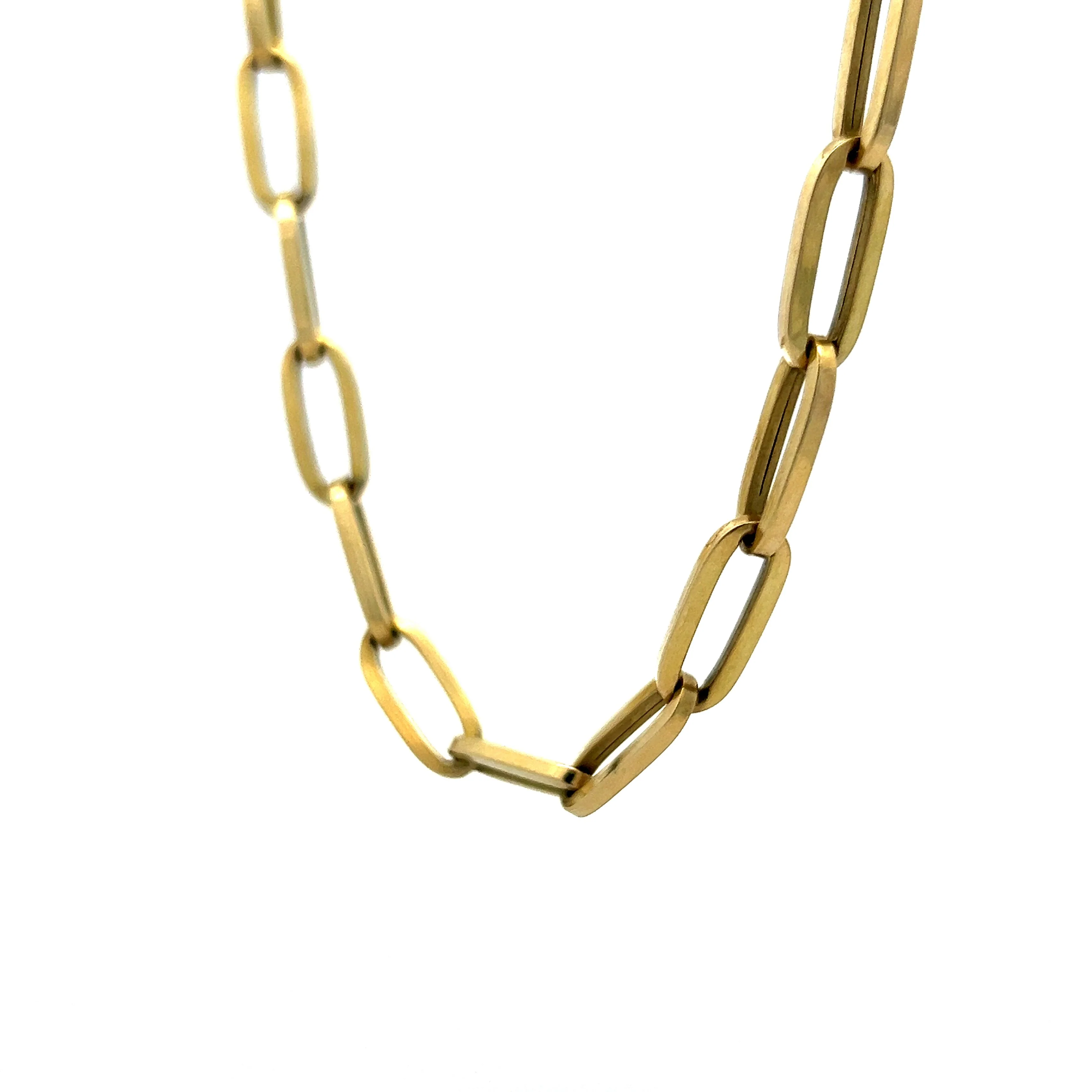 Mid-Century Chunky Paperclip Necklace in 14k Yellow Gold - Image 2
