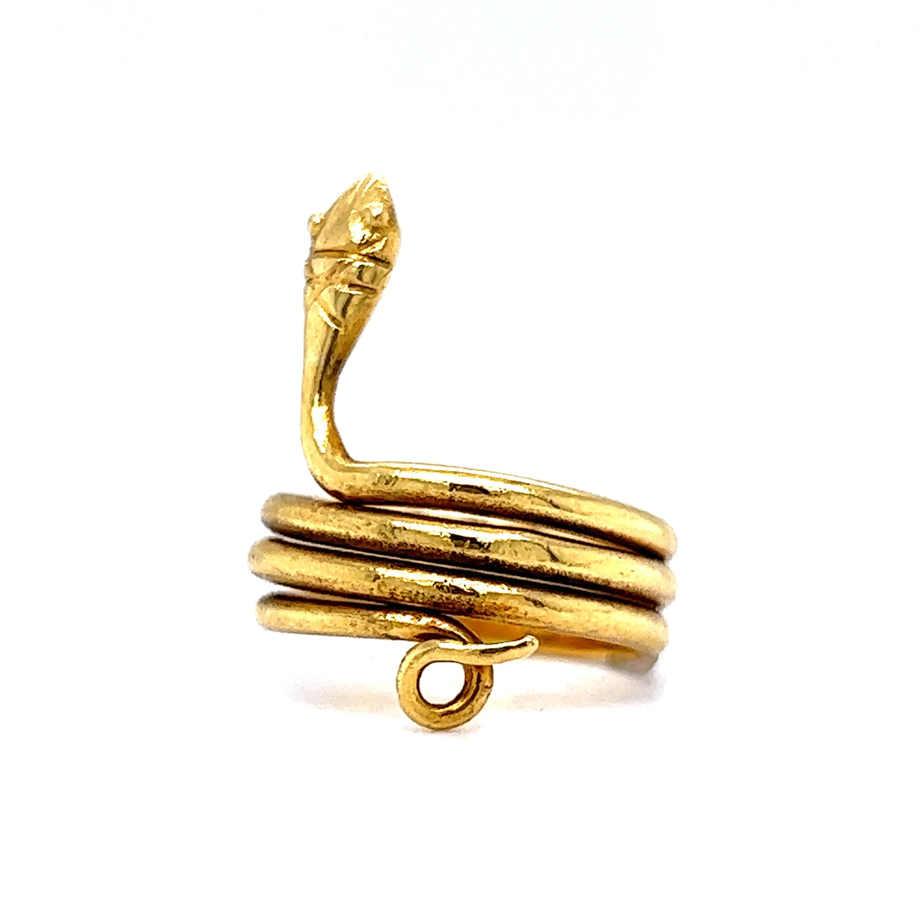 Mid-Century Coiled Snake Ring in 18k Yellow Gold - Image 2