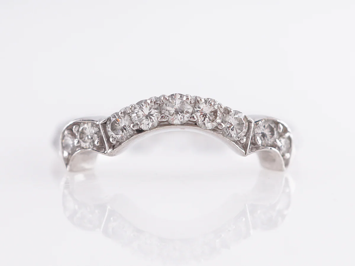 Mid-Century Contoured Wedding Band in Platinum