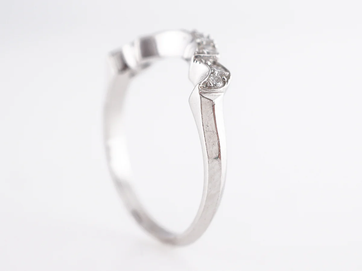 Mid-Century Contoured Wedding Band in Platinum - Image 3