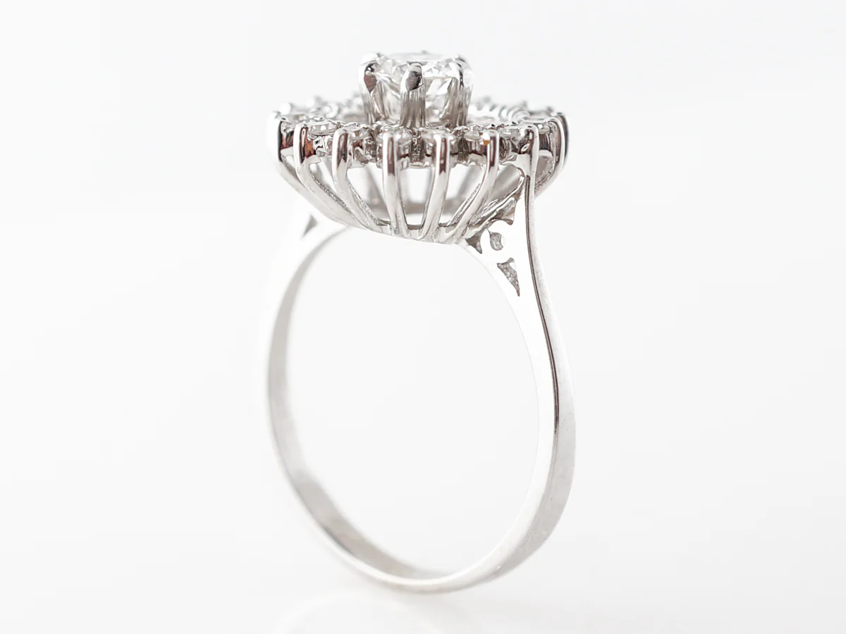 Mid-Century Diamond Cluster Ring in 14k White Gold - Image 5