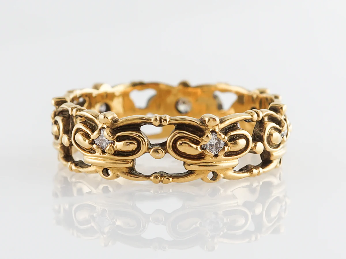 Mid-Century Diamond Ring 14k Yellow Gold - Image 2