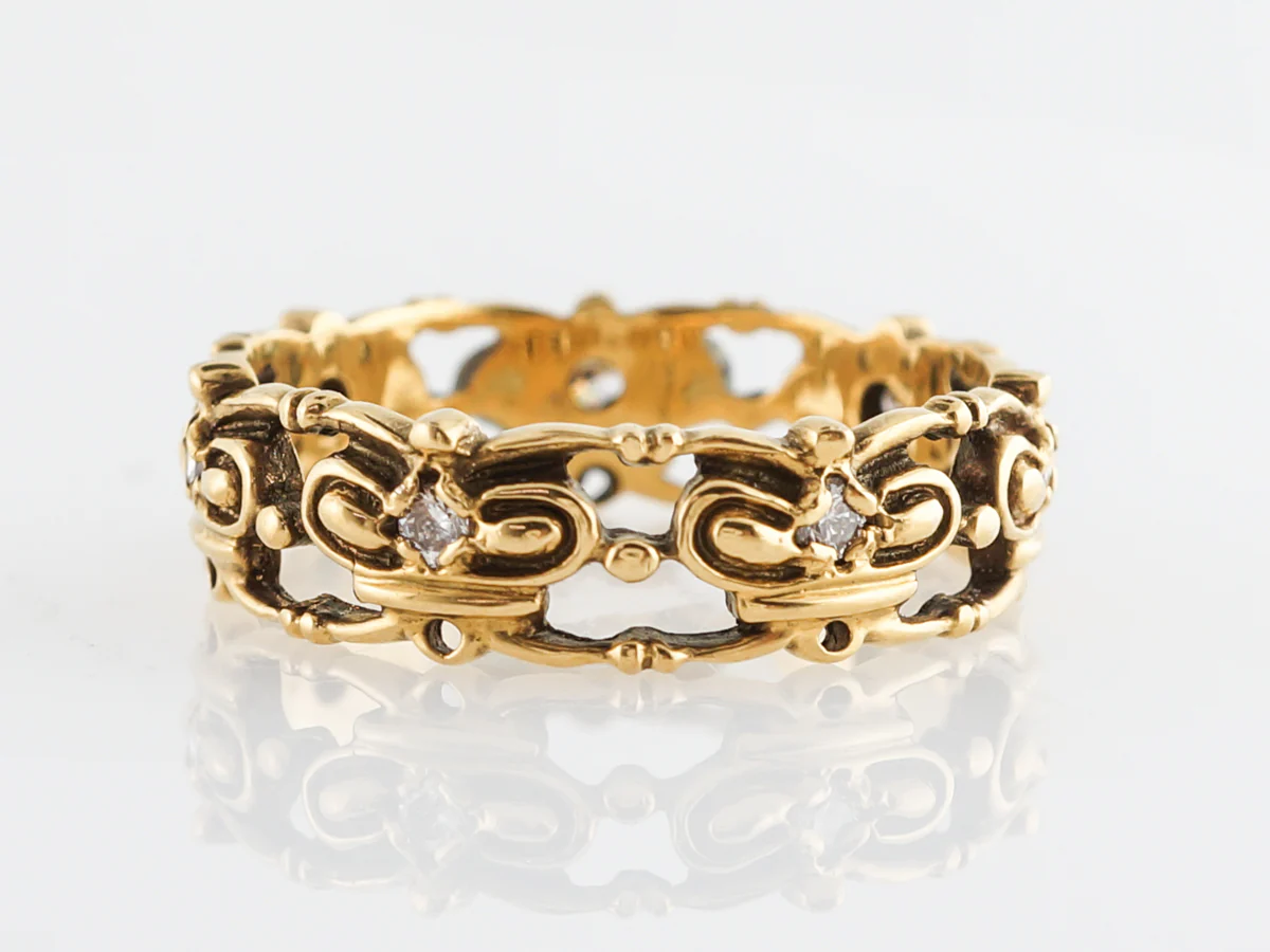 Mid-Century Diamond Ring 14k Yellow Gold - Image 3
