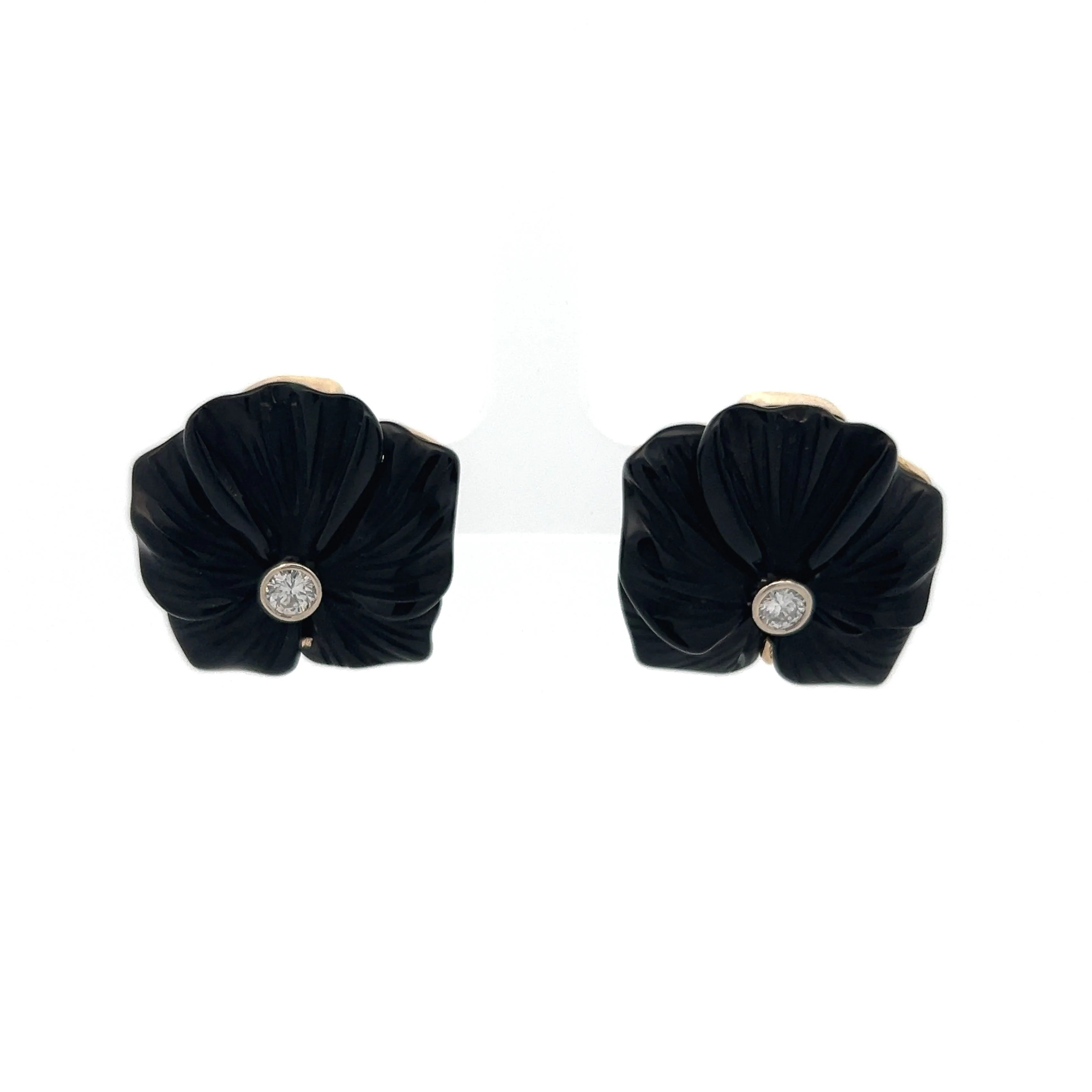 Mid-Century Diamond Stud Earrings in 14k Yellow Gold